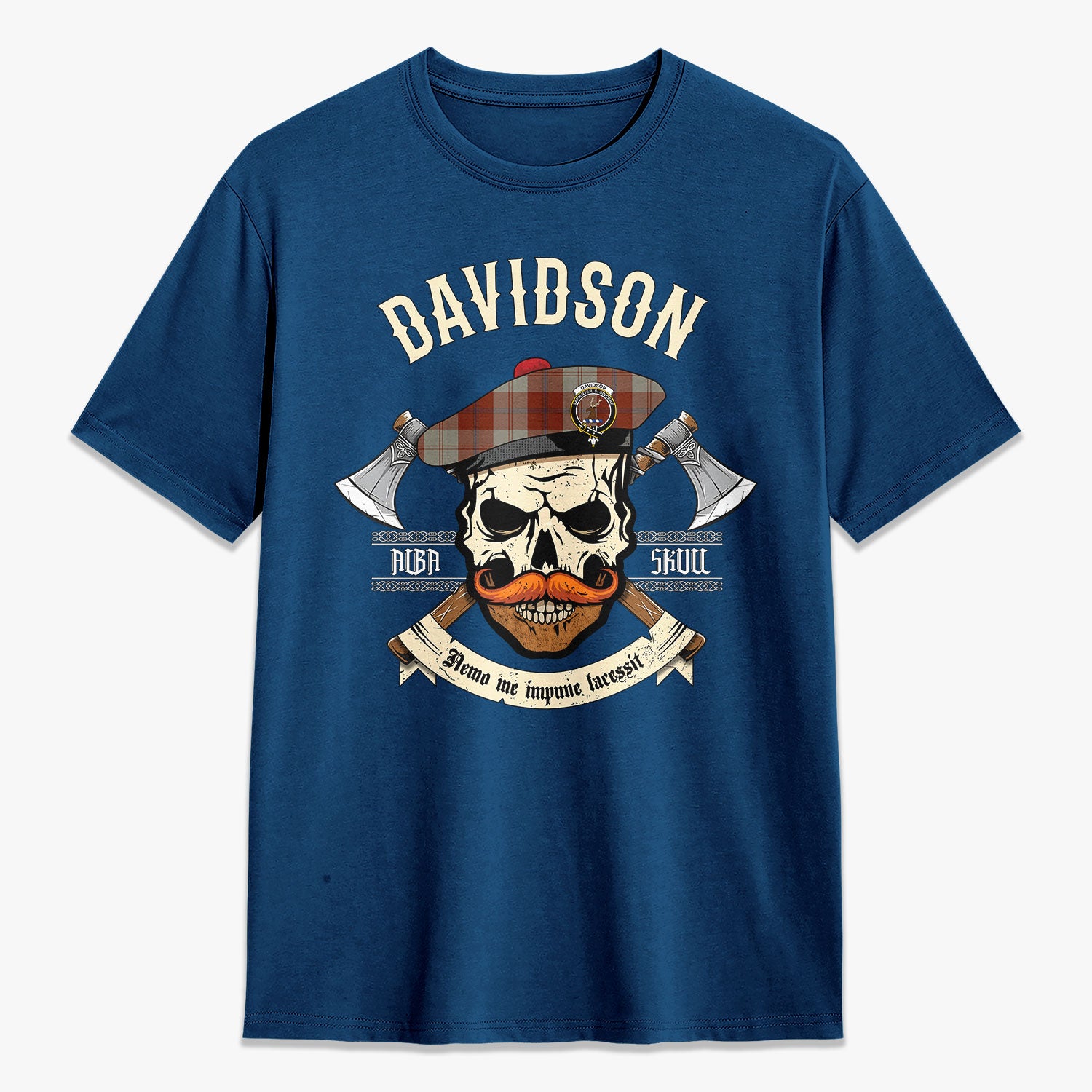 Davidson Dress Dancers Tartan Crest 2D T-shirt - Alba Skull Style