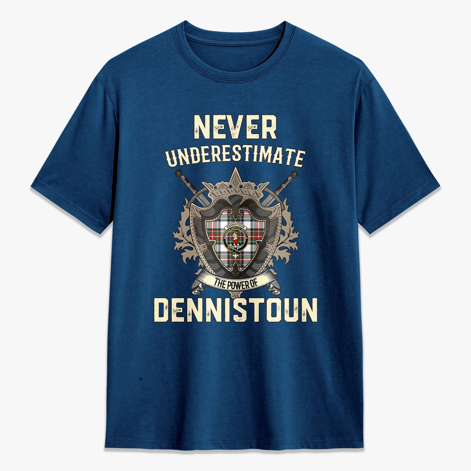 Dennistoun Tartan Crest 2D T-shirt - Never Underestimate Style