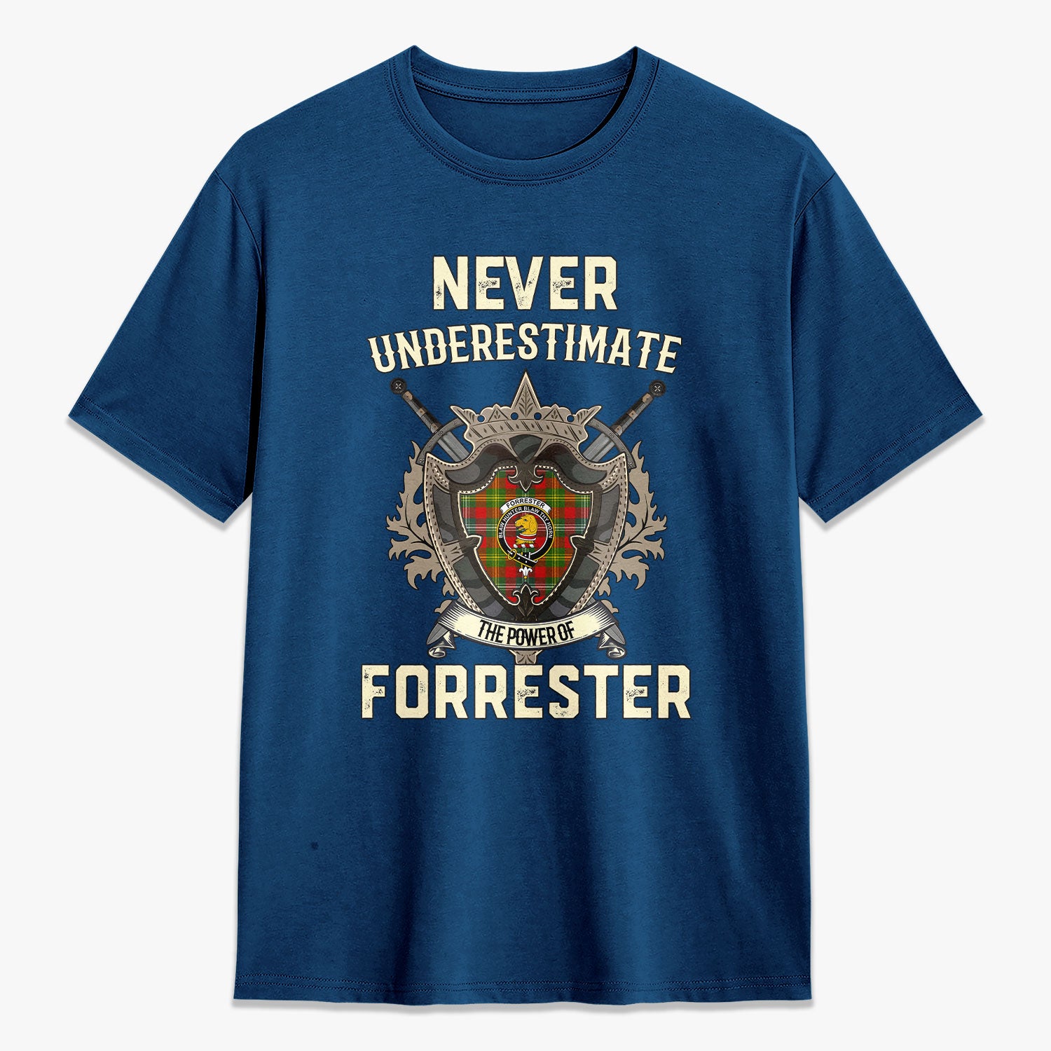 Forrester Tartan Crest 2D T-shirt - Never Underestimate Style