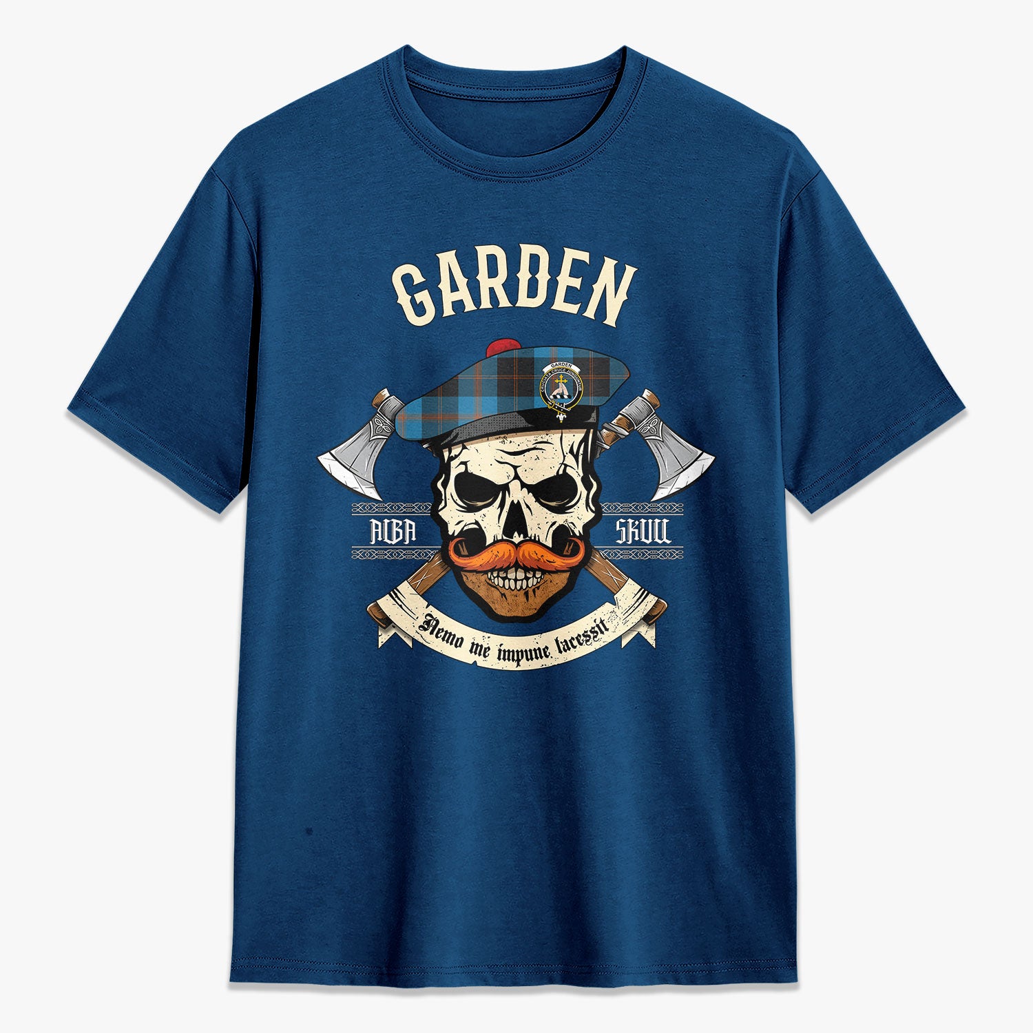 Garden Tartan Crest 2D T-shirt - Alba Skull Style