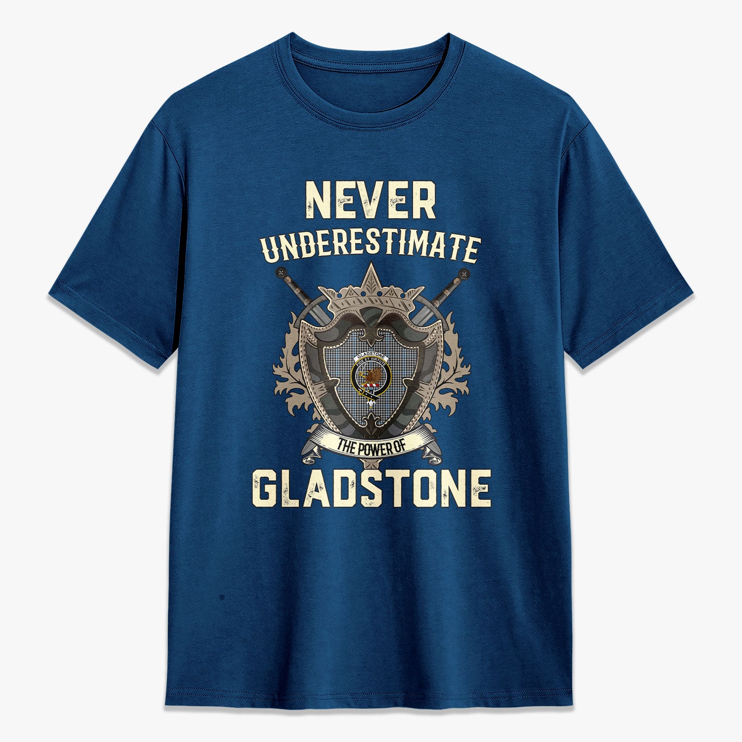 Gladstone Tartan Crest 2D T-shirt - Never Underestimate Style