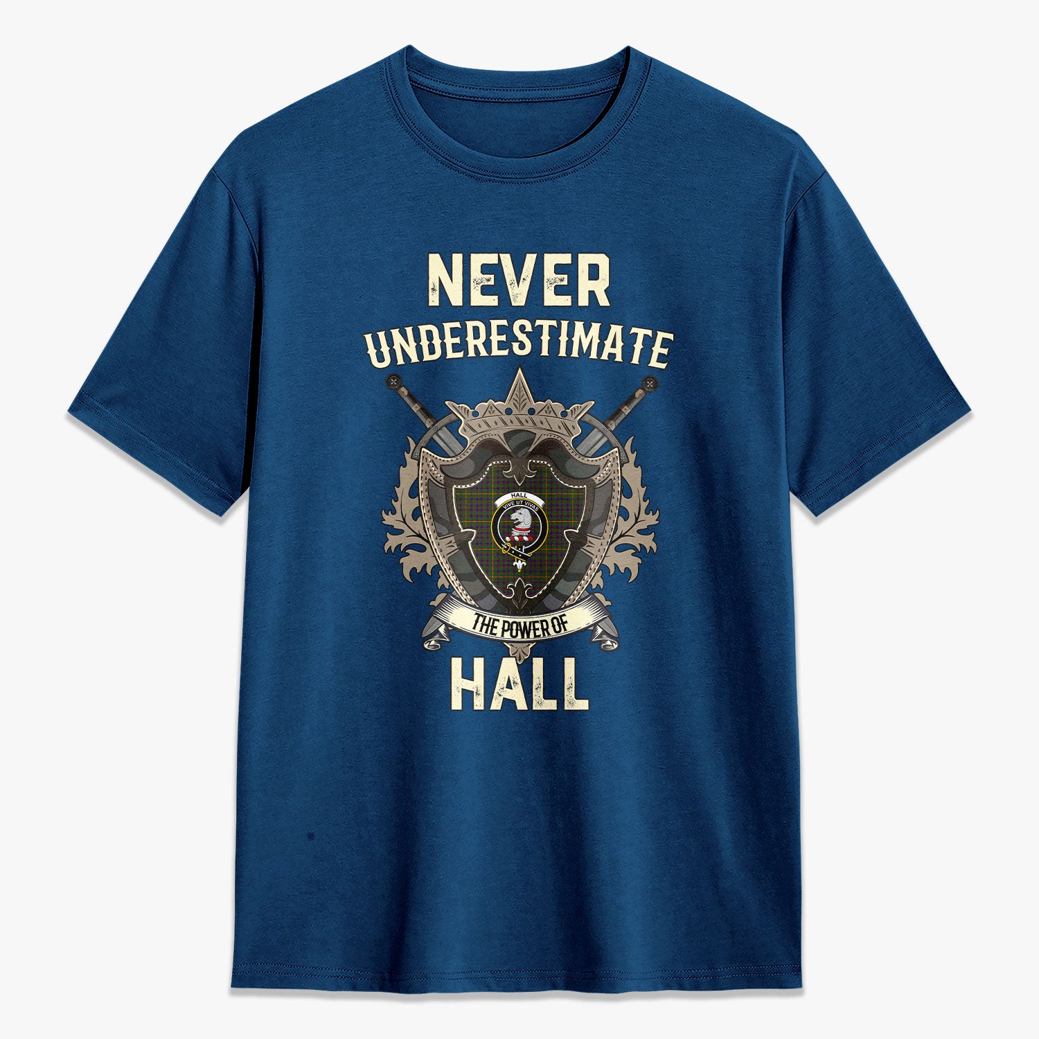 Hall Tartan Crest 2D T-shirt - Never Underestimate Style