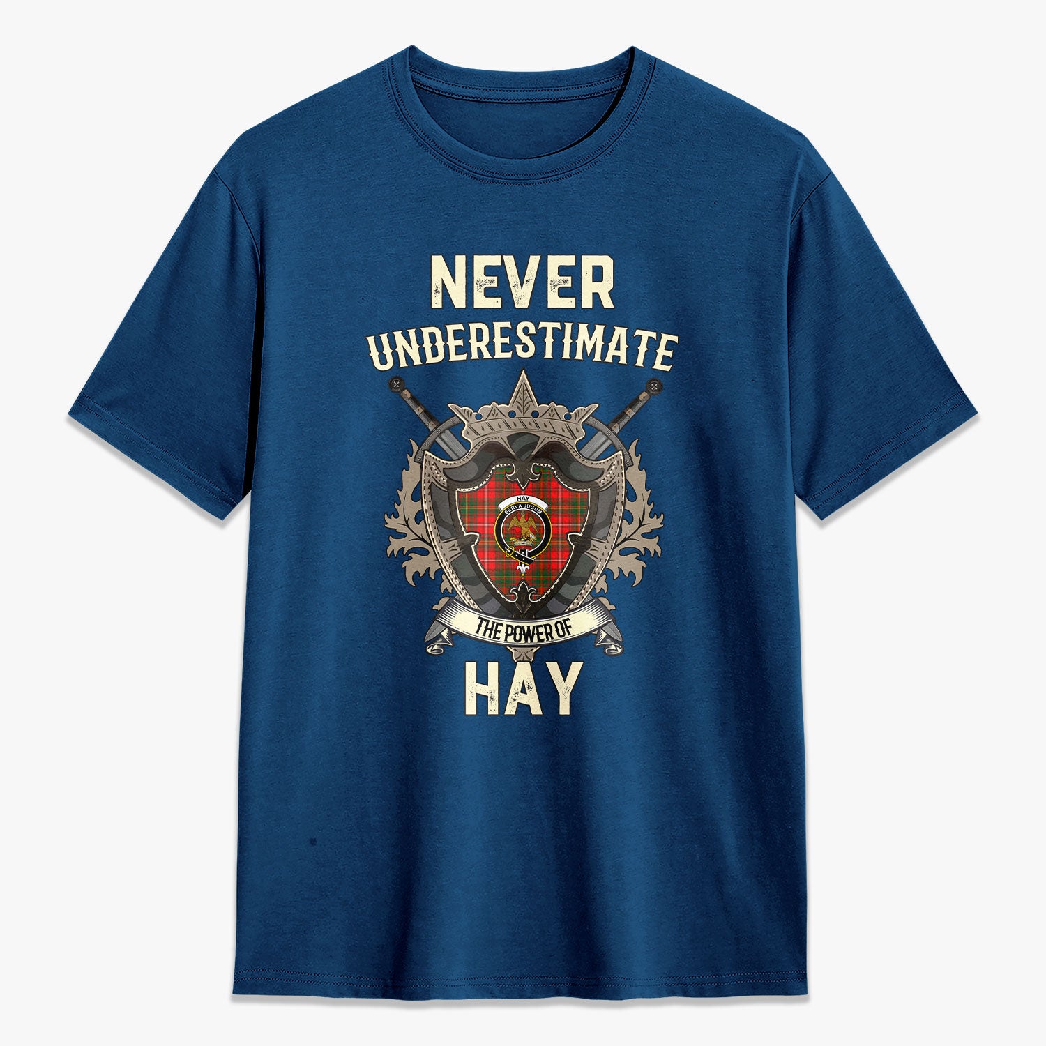 Hay Modern Tartan Crest 2D T-shirt - Never Underestimate Style