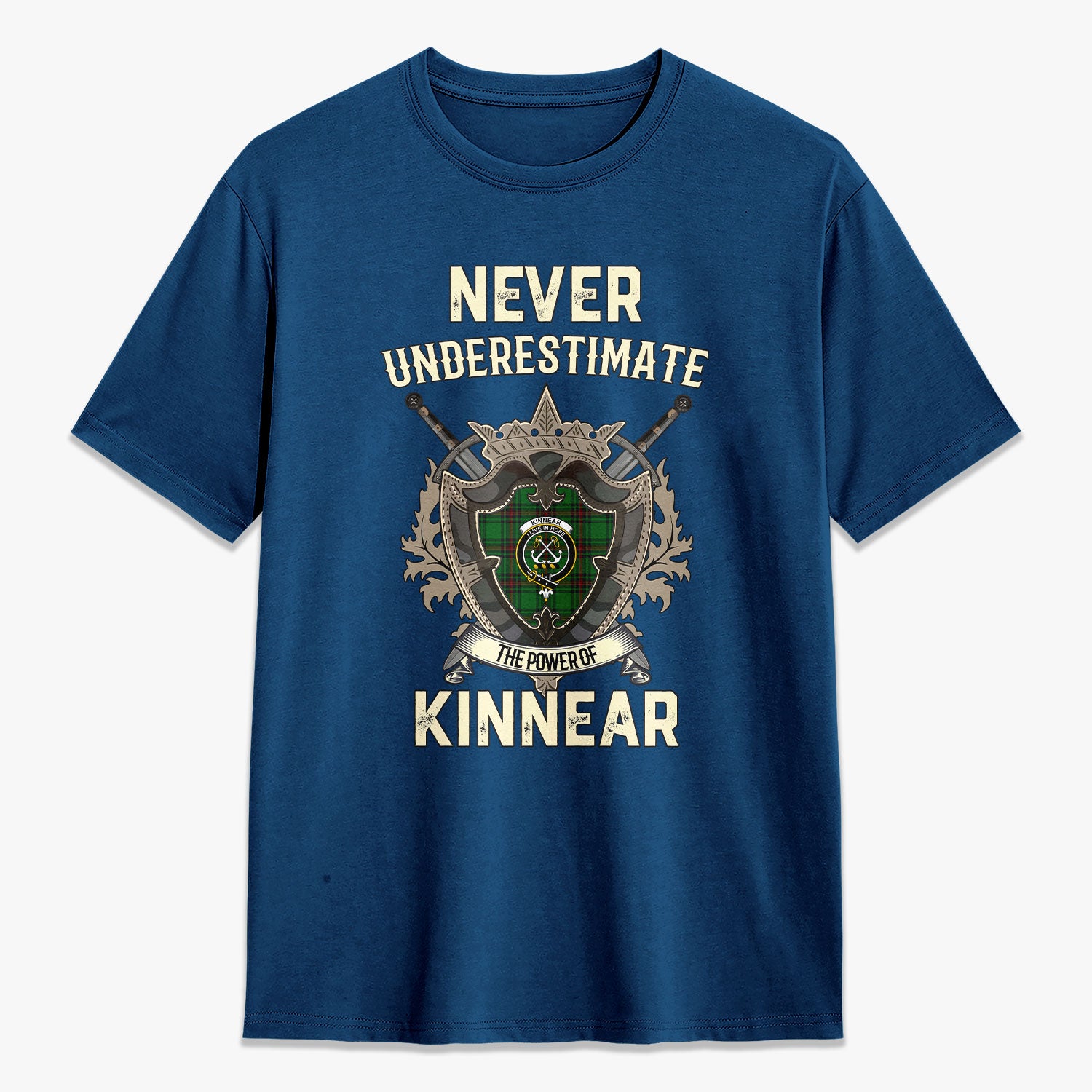 Kinnear Tartan Crest 2D T-shirt - Never Underestimate Style