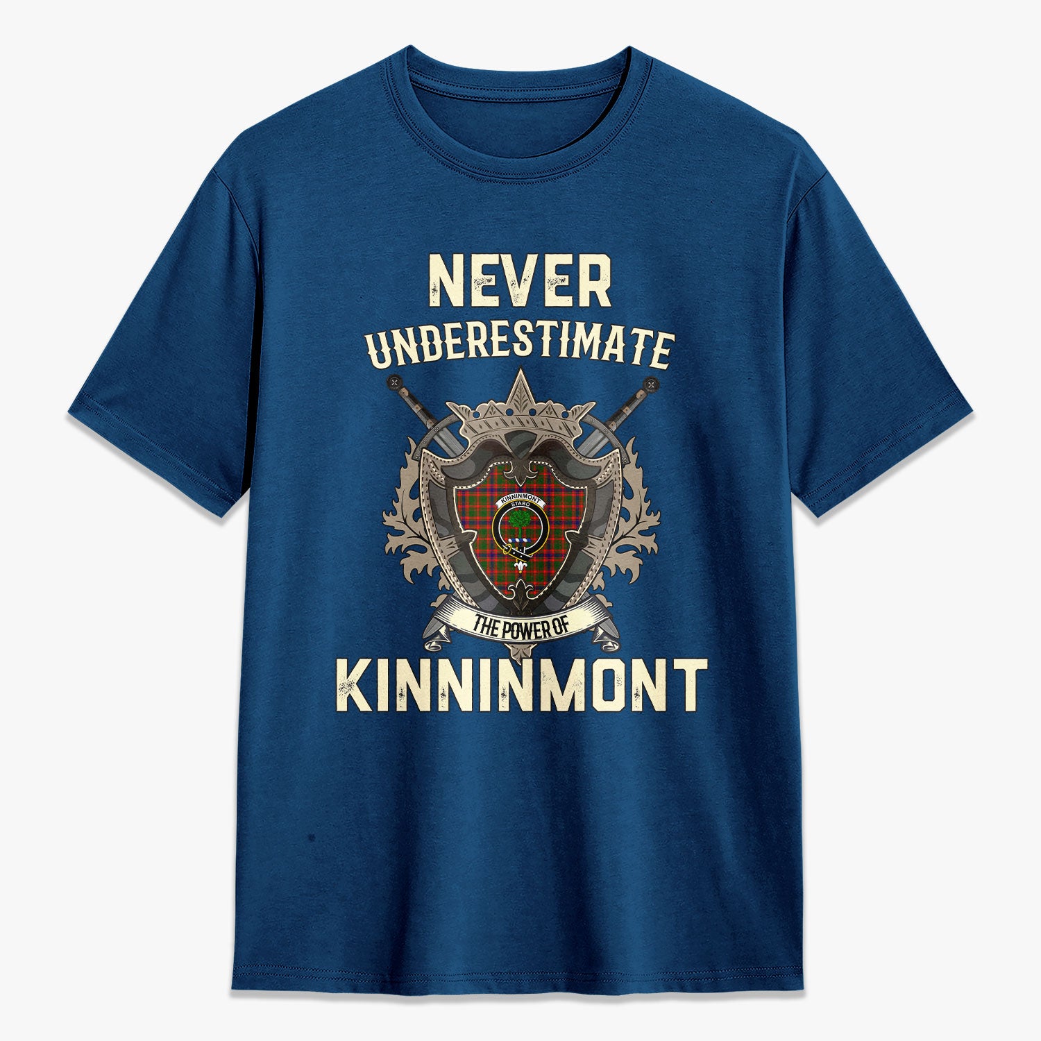 Kinninmont Tartan Crest 2D T-shirt - Never Underestimate Style