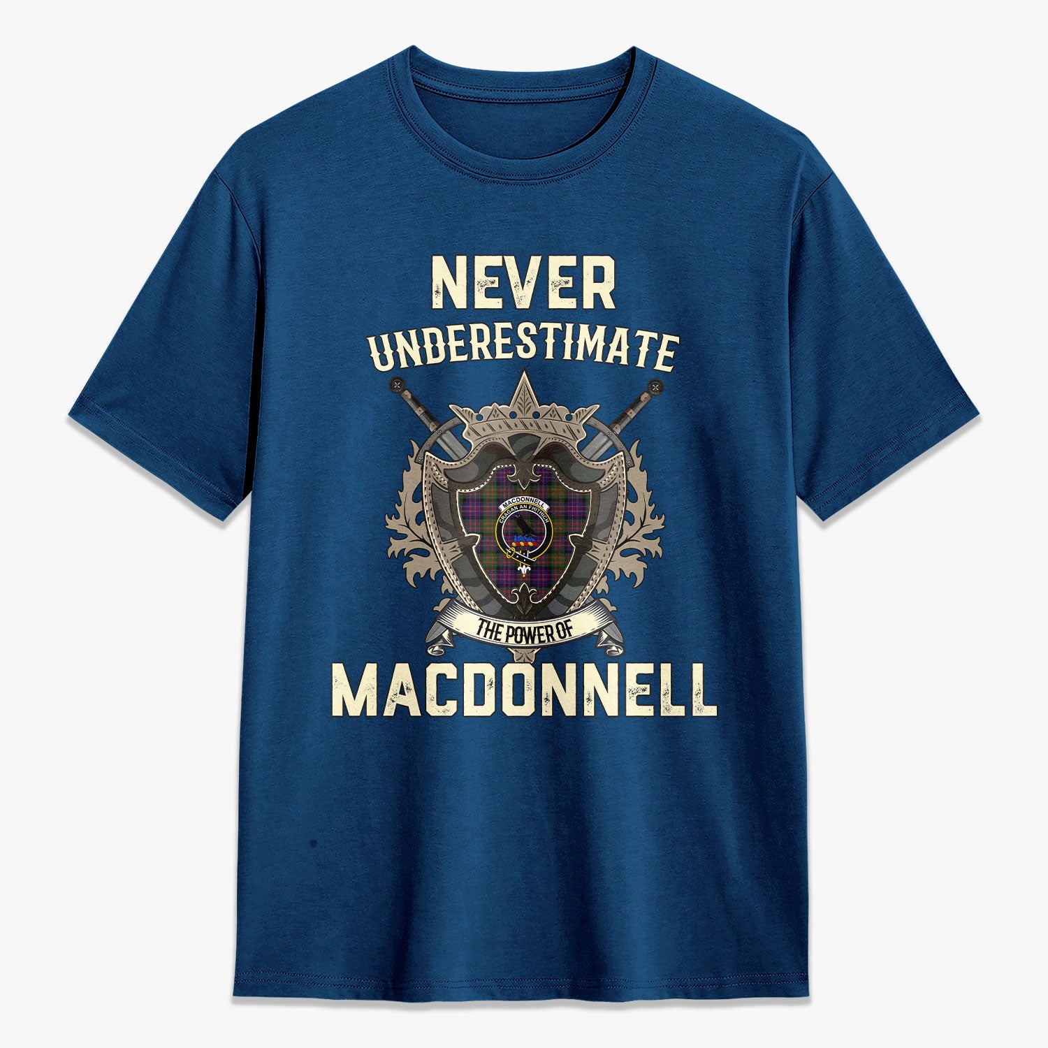 MacDonnell of Glengarry Modern Tartan Crest 2D T-shirt - Never Underestimate Style