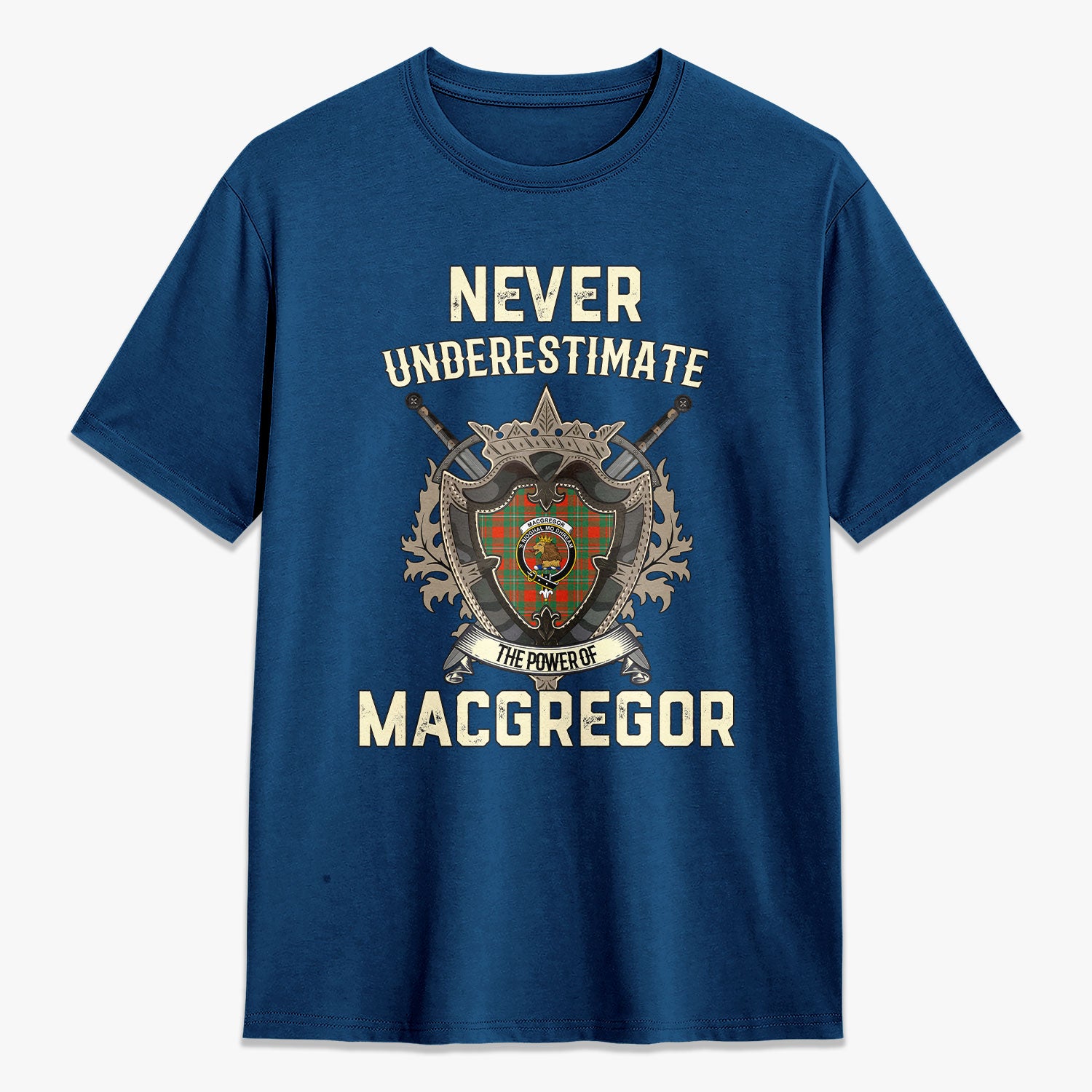 MacGregor Ancient Tartan Crest 2D T-shirt - Never Underestimate Style