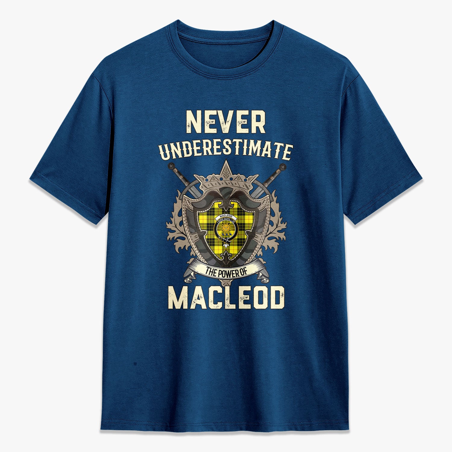 MacLeod of Lewis Modern Tartan Crest 2D T-shirt - Never Underestimate Style