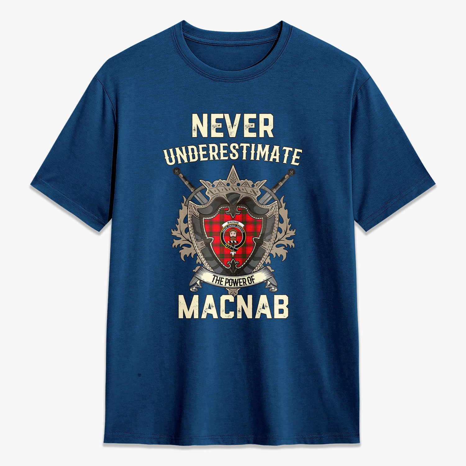 MacNab Modern Tartan Crest 2D T-shirt - Never Underestimate Style