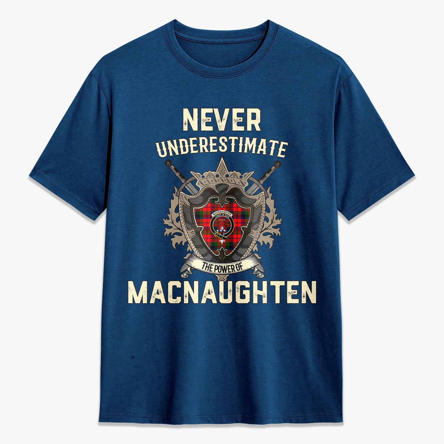 MacNaughten Tartan Crest 2D T-shirt - Never Underestimate Style