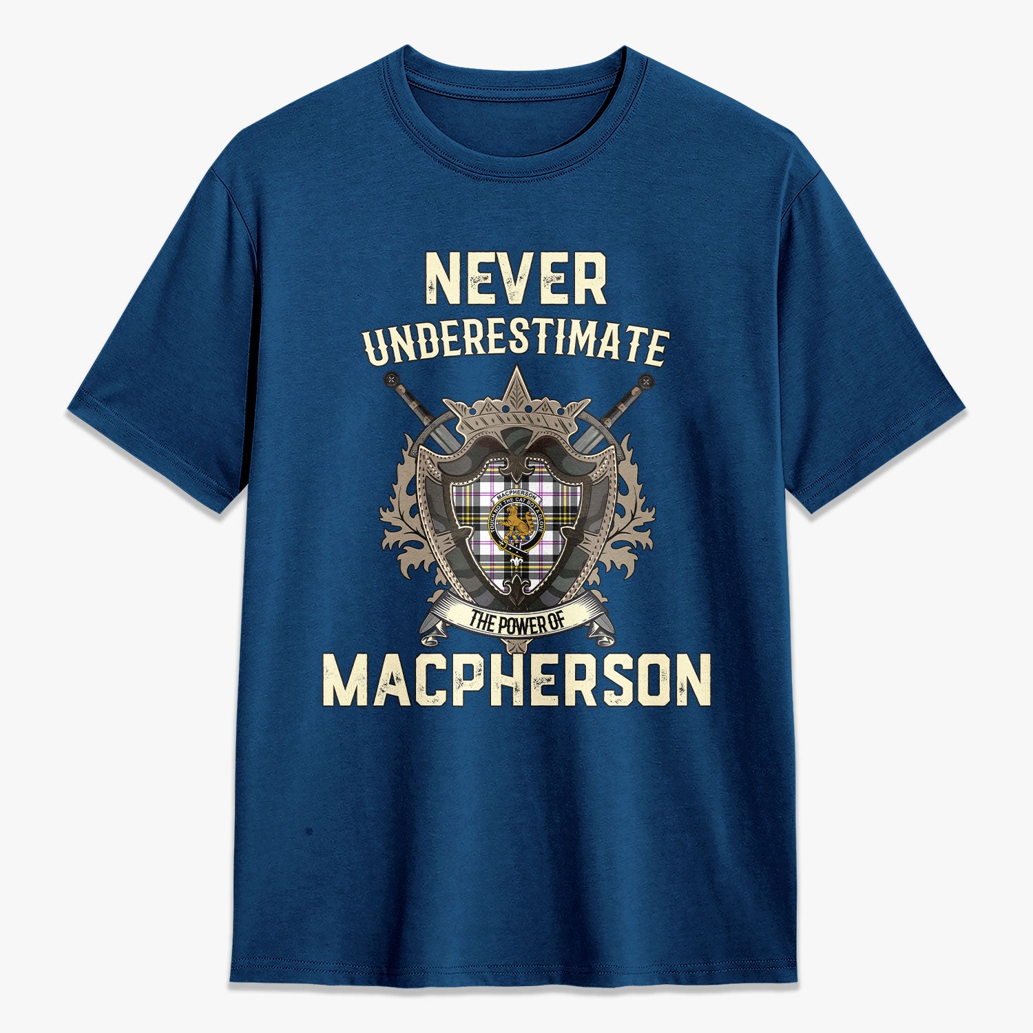 MacPherson Dress Modern Tartan Crest 2D T-shirt - Never Underestimate Style