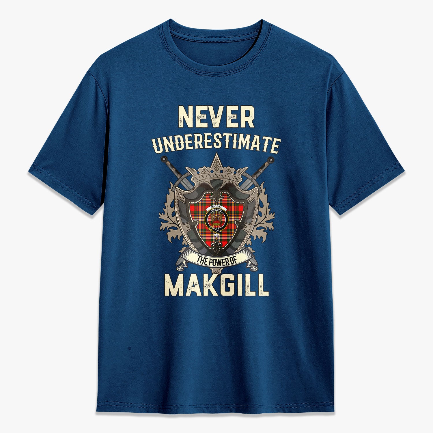 Makgill Tartan Crest 2D T-shirt - Never Underestimate Style