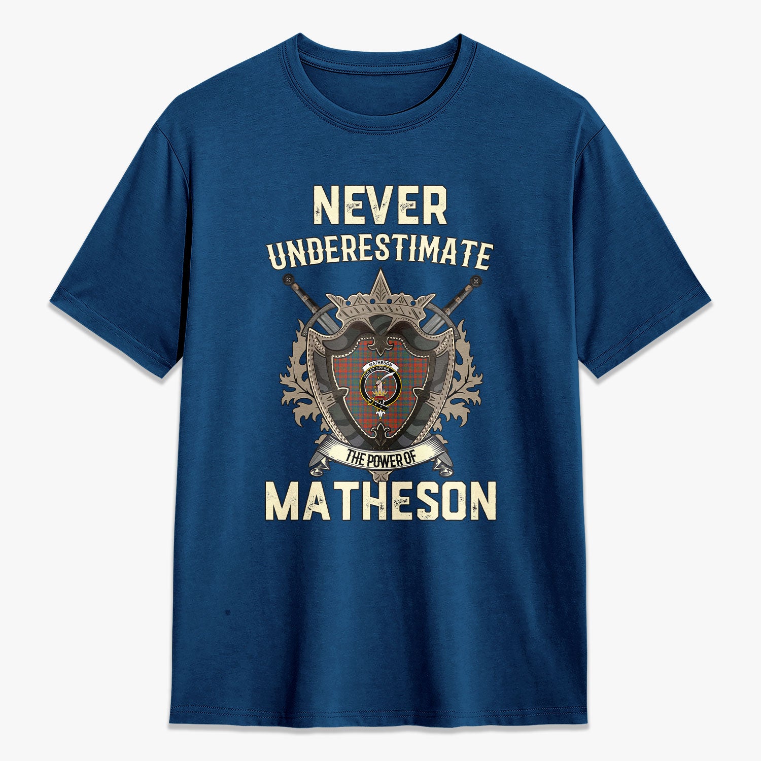 Matheson Ancient Tartan Crest 2D T-shirt - Never Underestimate Style