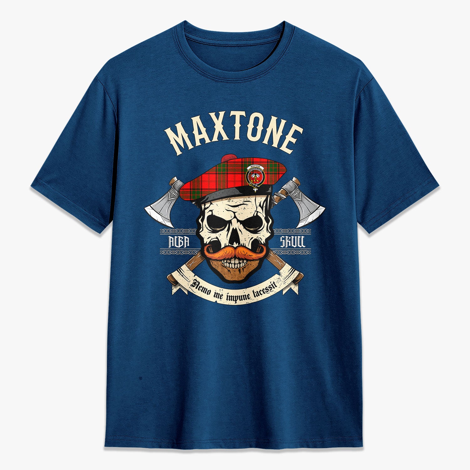 Maxtone Tartan Crest 2D T-shirt - Alba Skull Style
