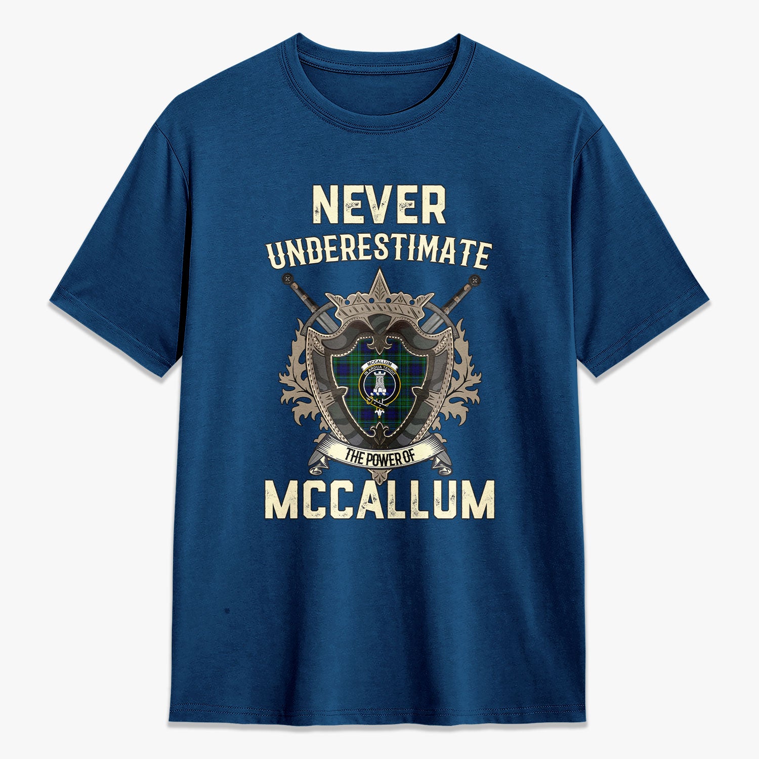 McCallum Modern Tartan Crest 2D T-shirt - Never Underestimate Style