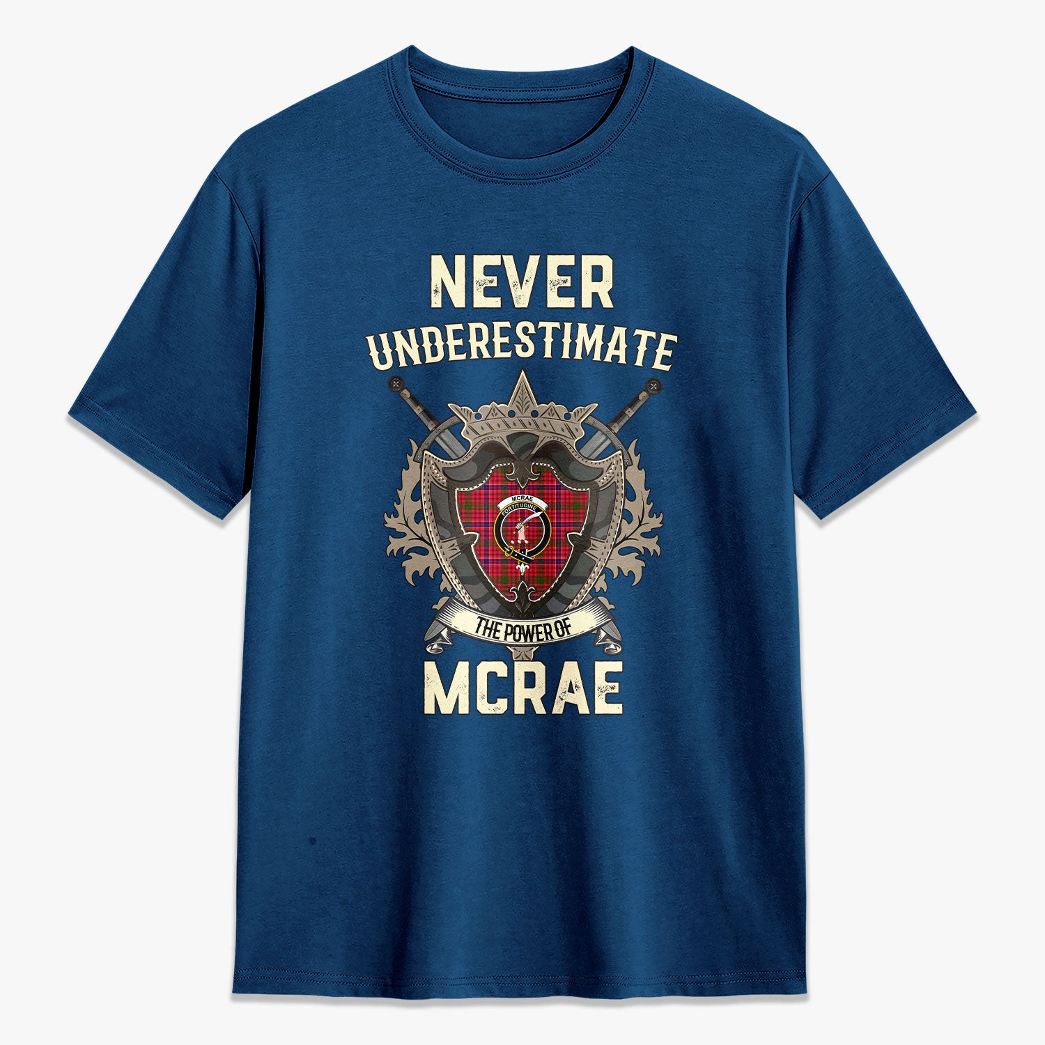 McRae Modern Tartan Crest 2D T-shirt - Never Underestimate Style
