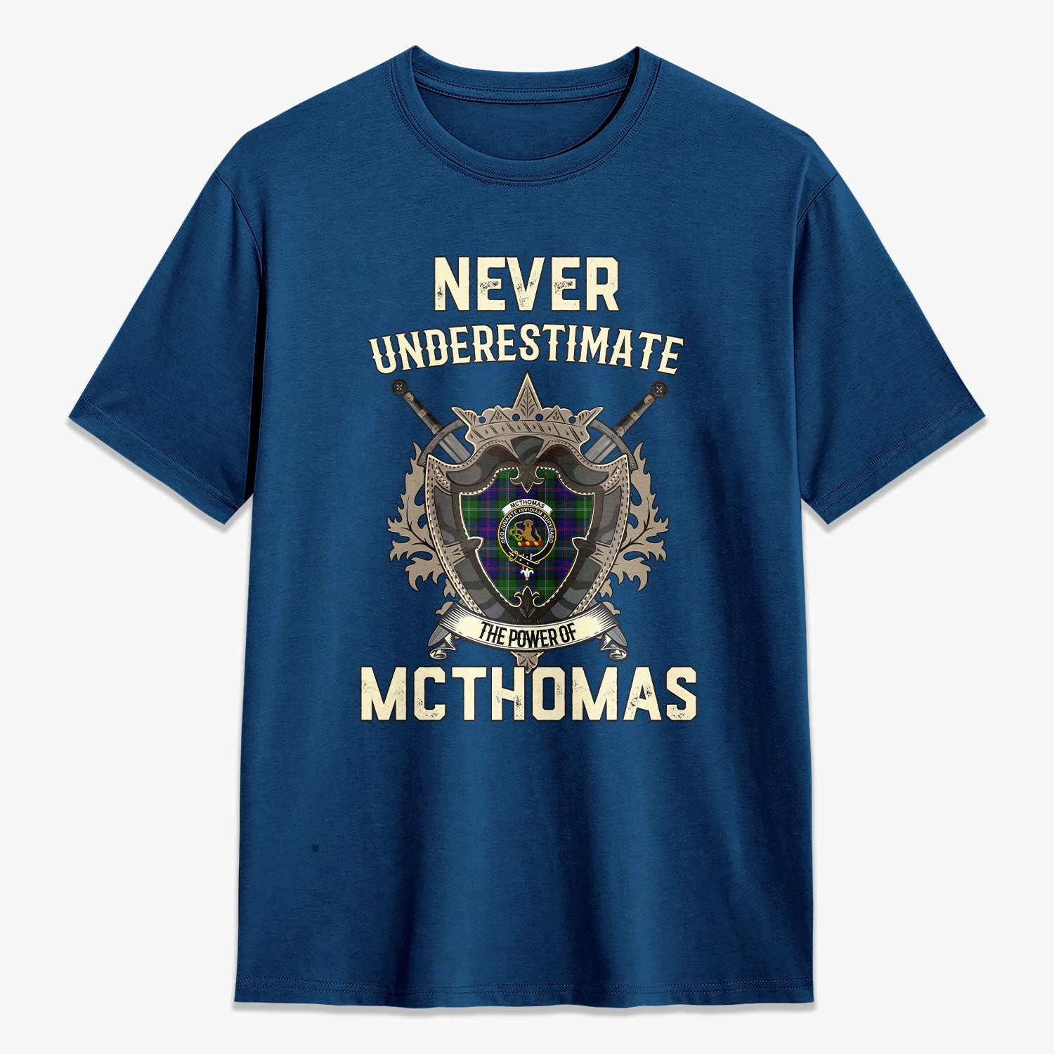 McThomas Modern Tartan Crest 2D T-shirt - Never Underestimate Style
