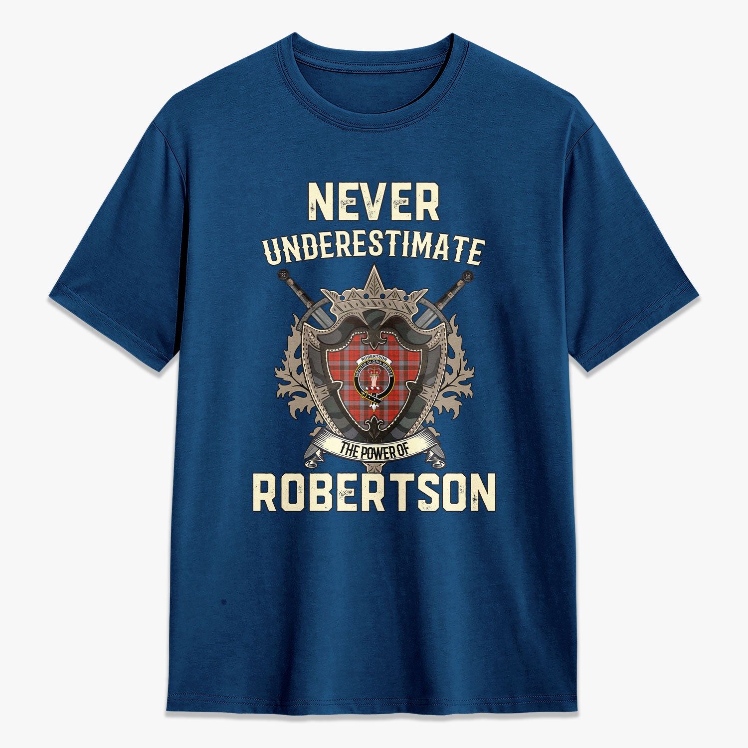Robertson Weathered Tartan Crest 2D T-shirt - Never Underestimate Style