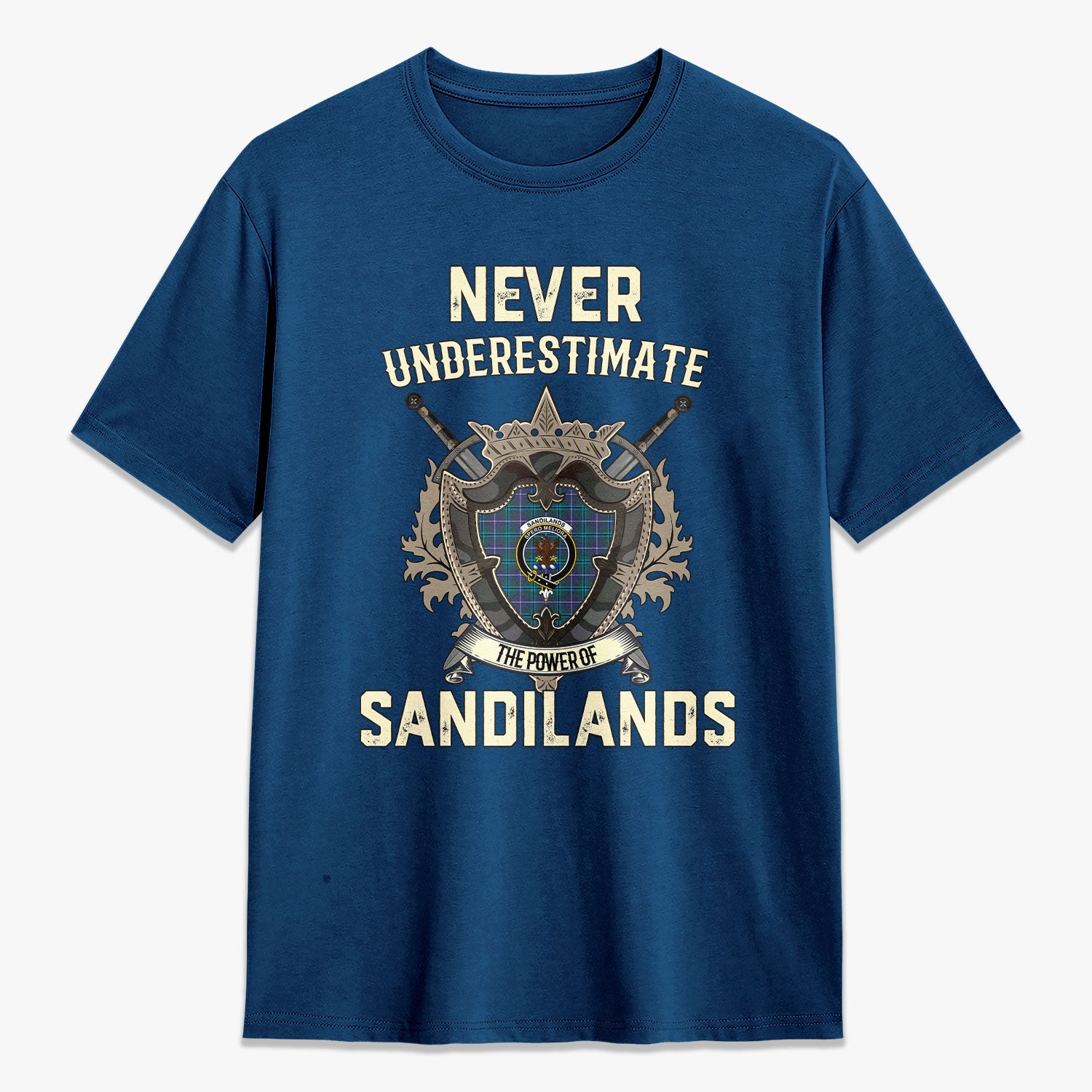 Sandilands Tartan Crest 2D T-shirt - Never Underestimate Style