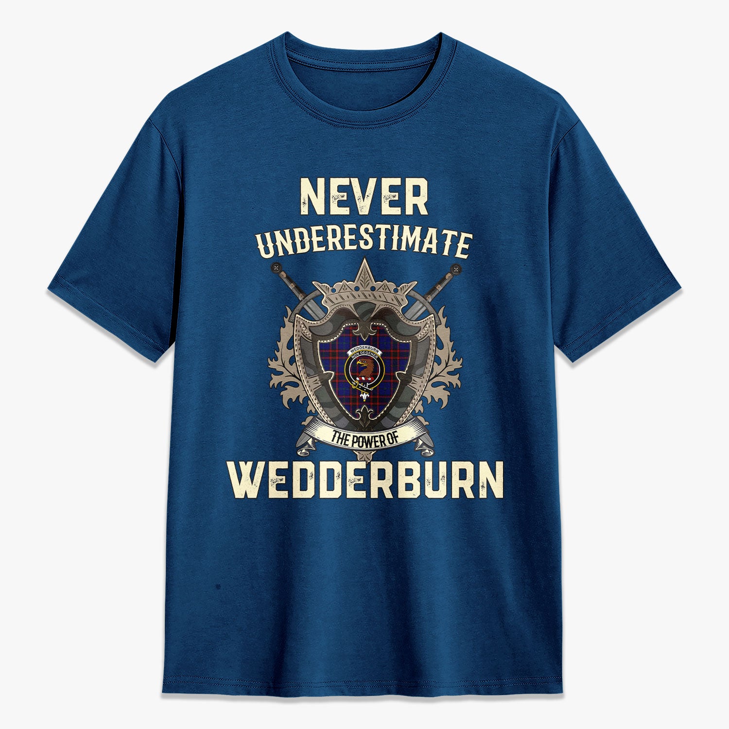 Wedderburn Tartan Crest 2D T-shirt - Never Underestimate Style