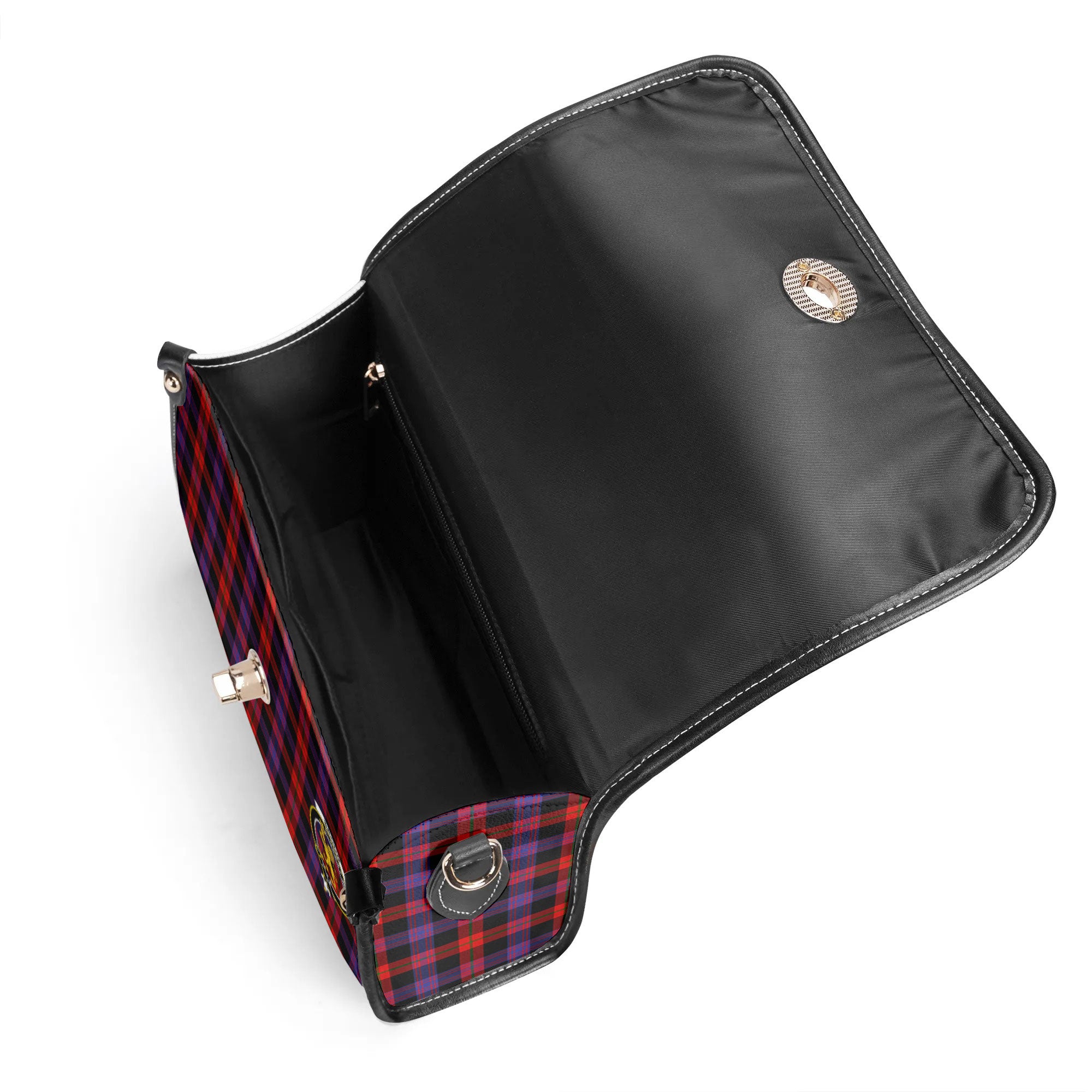 Broun Modern Tartan Crest Satchel Bag