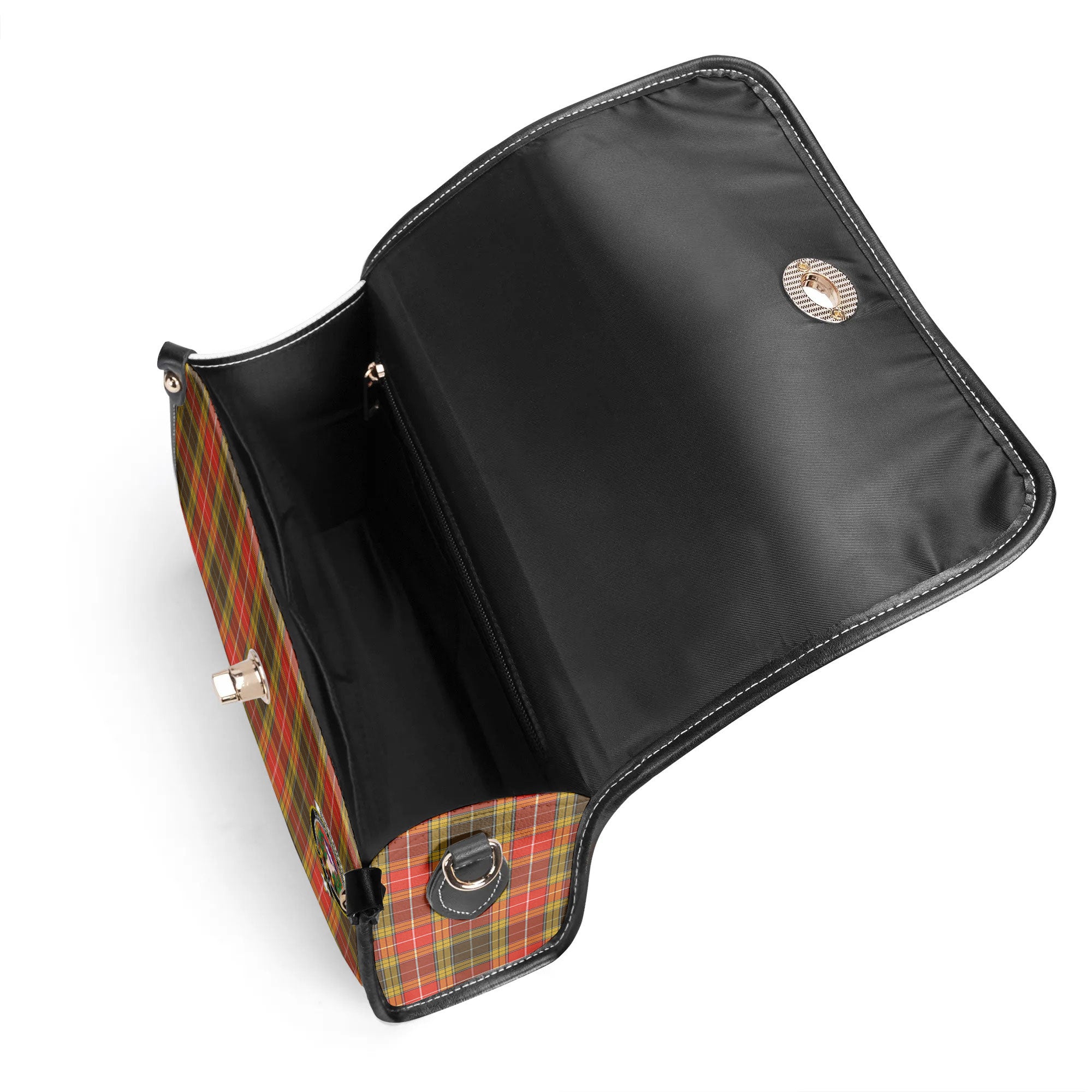 Buchanan Old Set Weathered Tartan Crest Satchel Bag