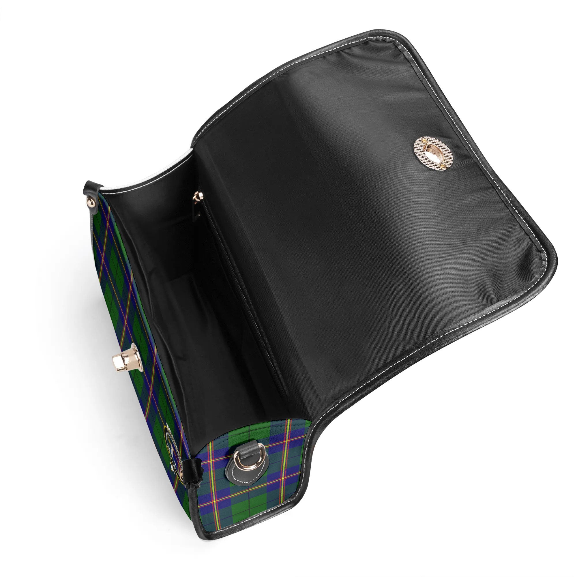 Carmichael Modern Tartan Crest Satchel Bag