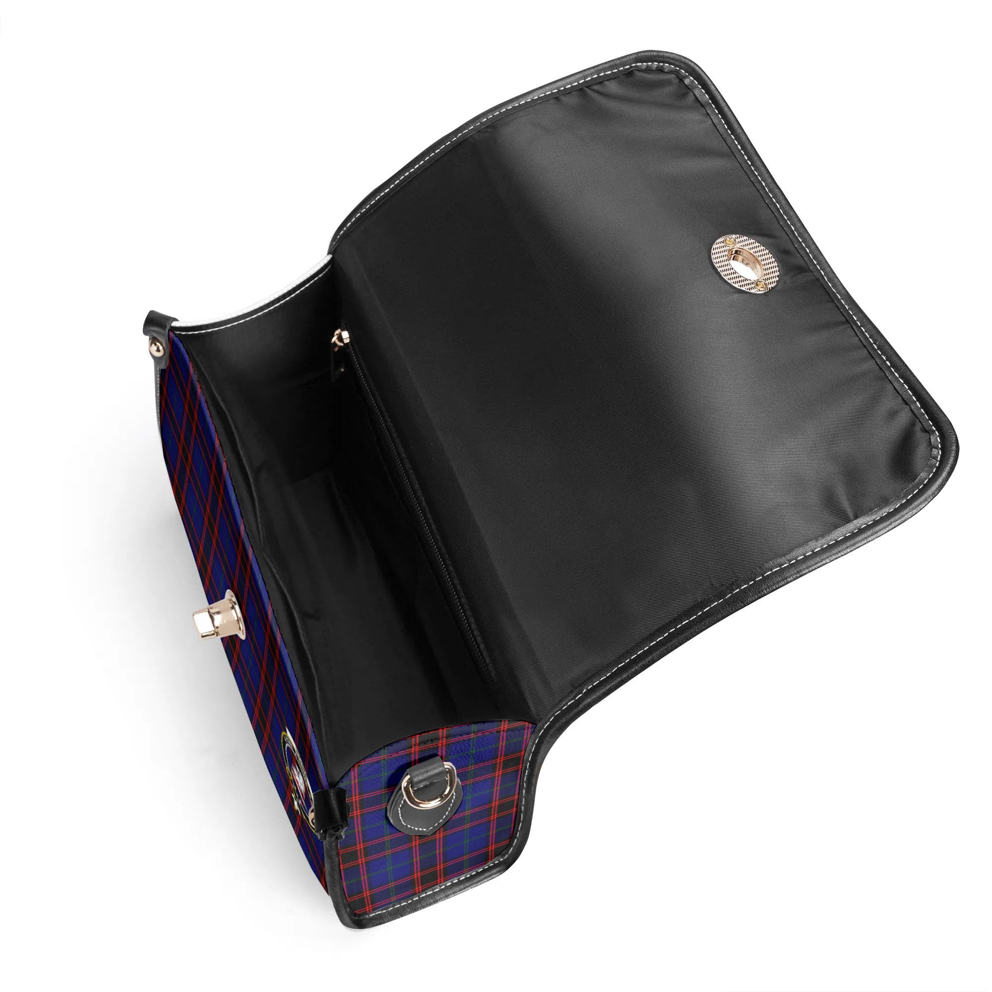 Home Modern Tartan Crest Satchel Bag