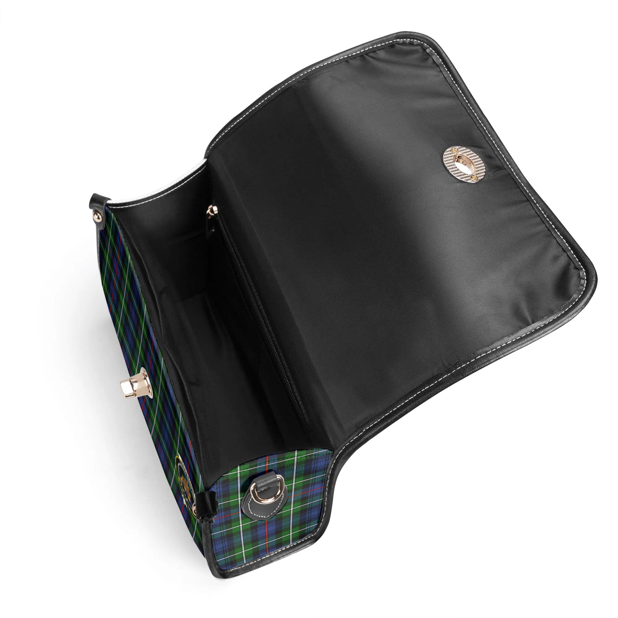 MacKenzie Modern Tartan Crest Satchel Bag