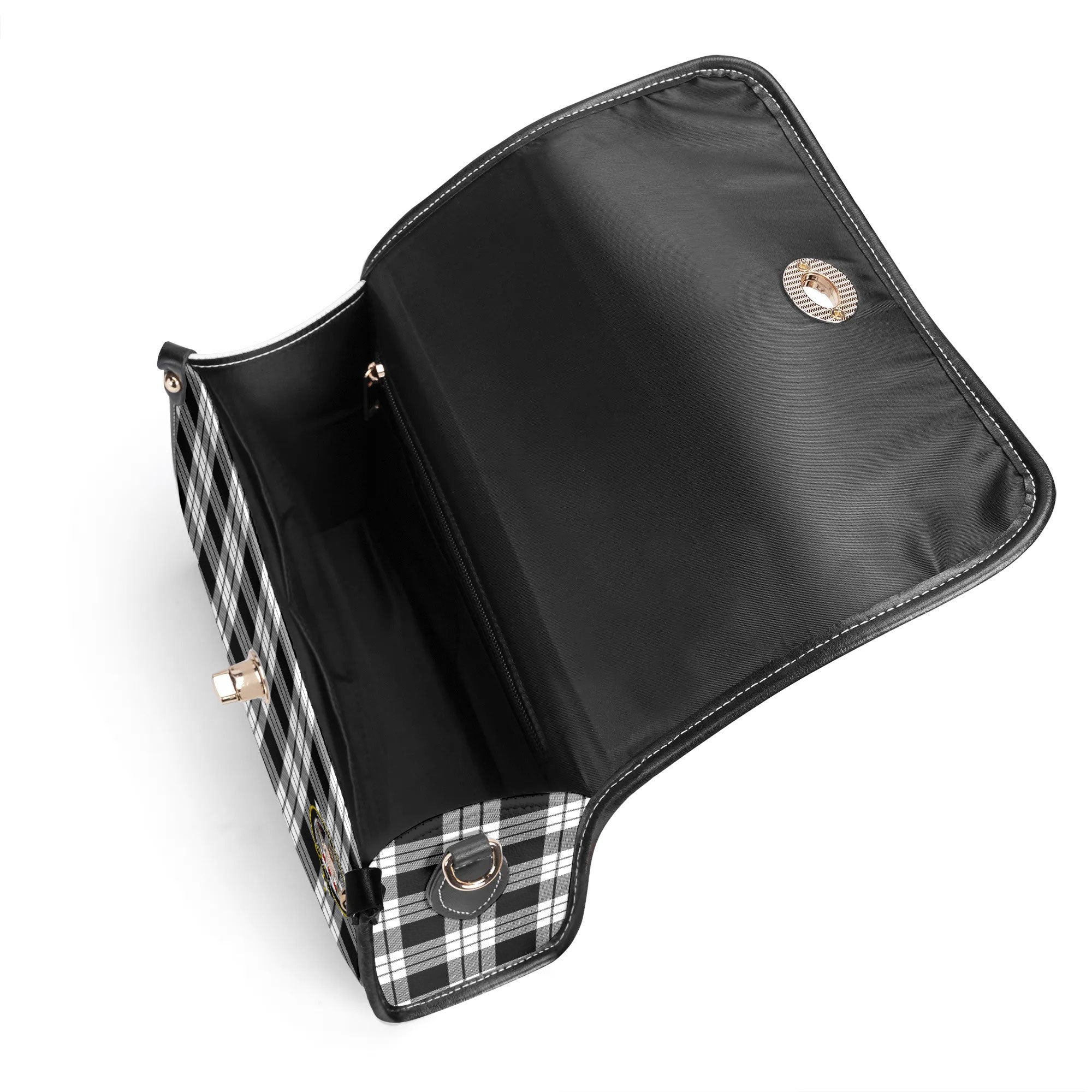 McFarlane Black - White Tartan Crest Satchel Bag