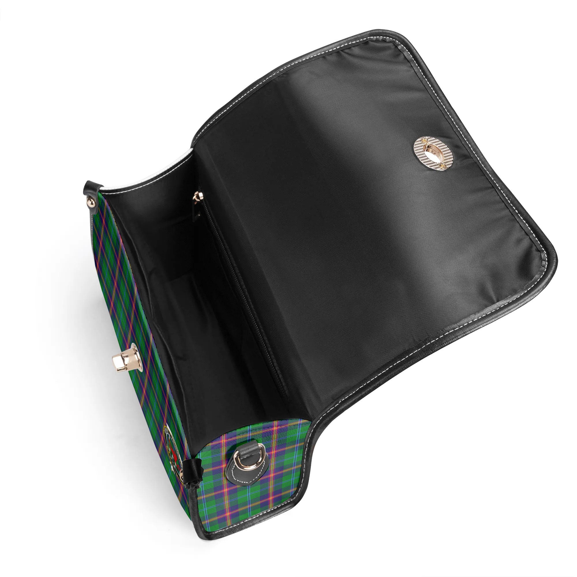 Young Modern Tartan Crest Satchel Bag