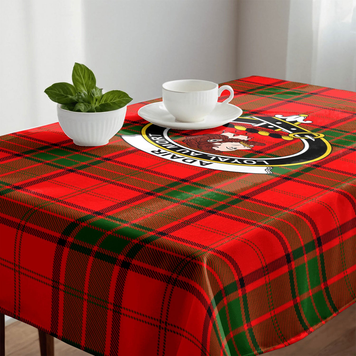 Adair Modern Tartan Crest Tablecloth