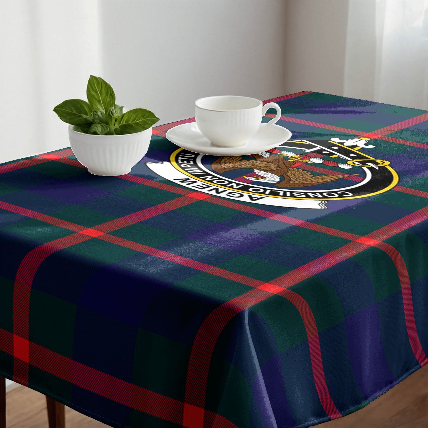 Agnew Modern Tartan Crest Tablecloth