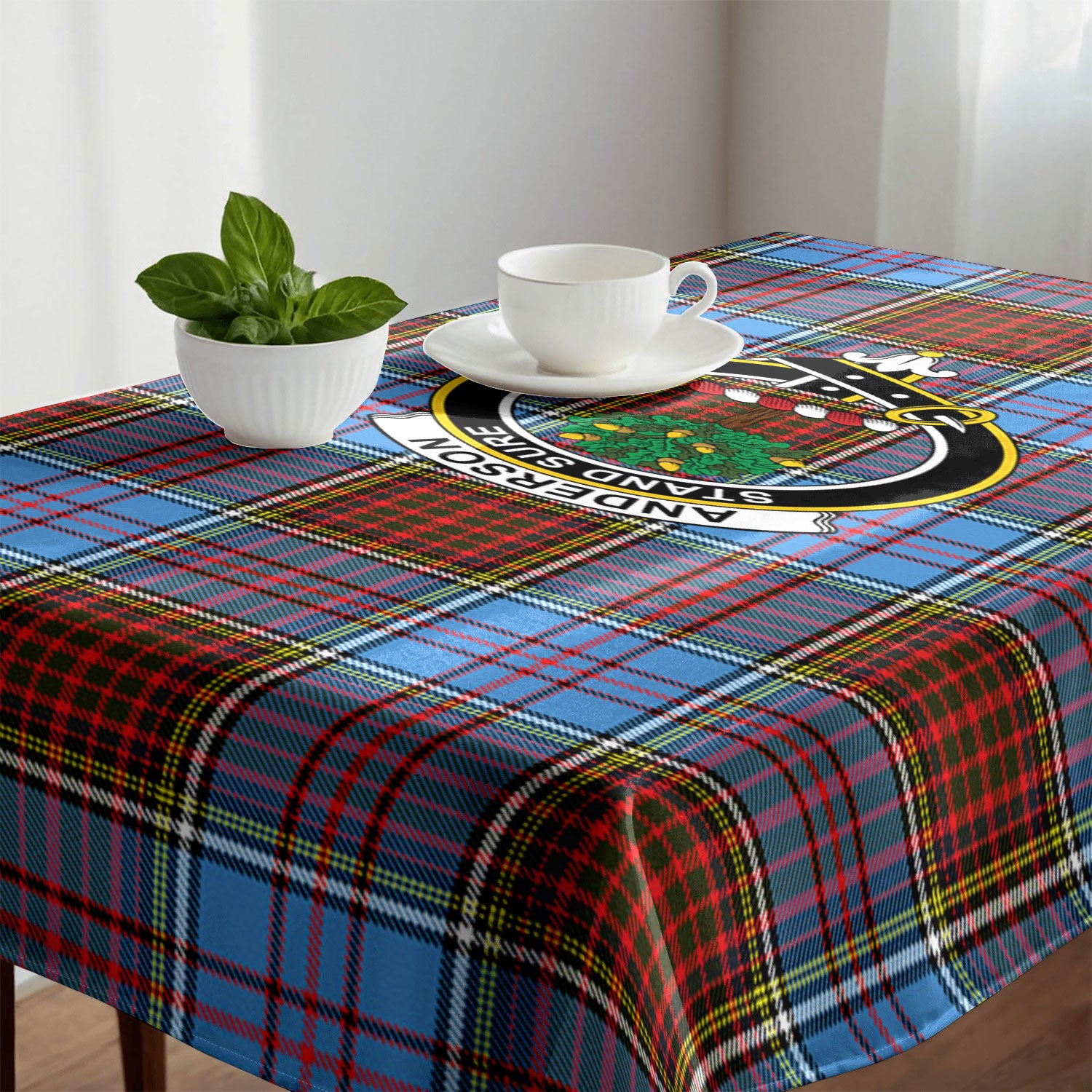 Anderson Modern Tartan Crest Tablecloth