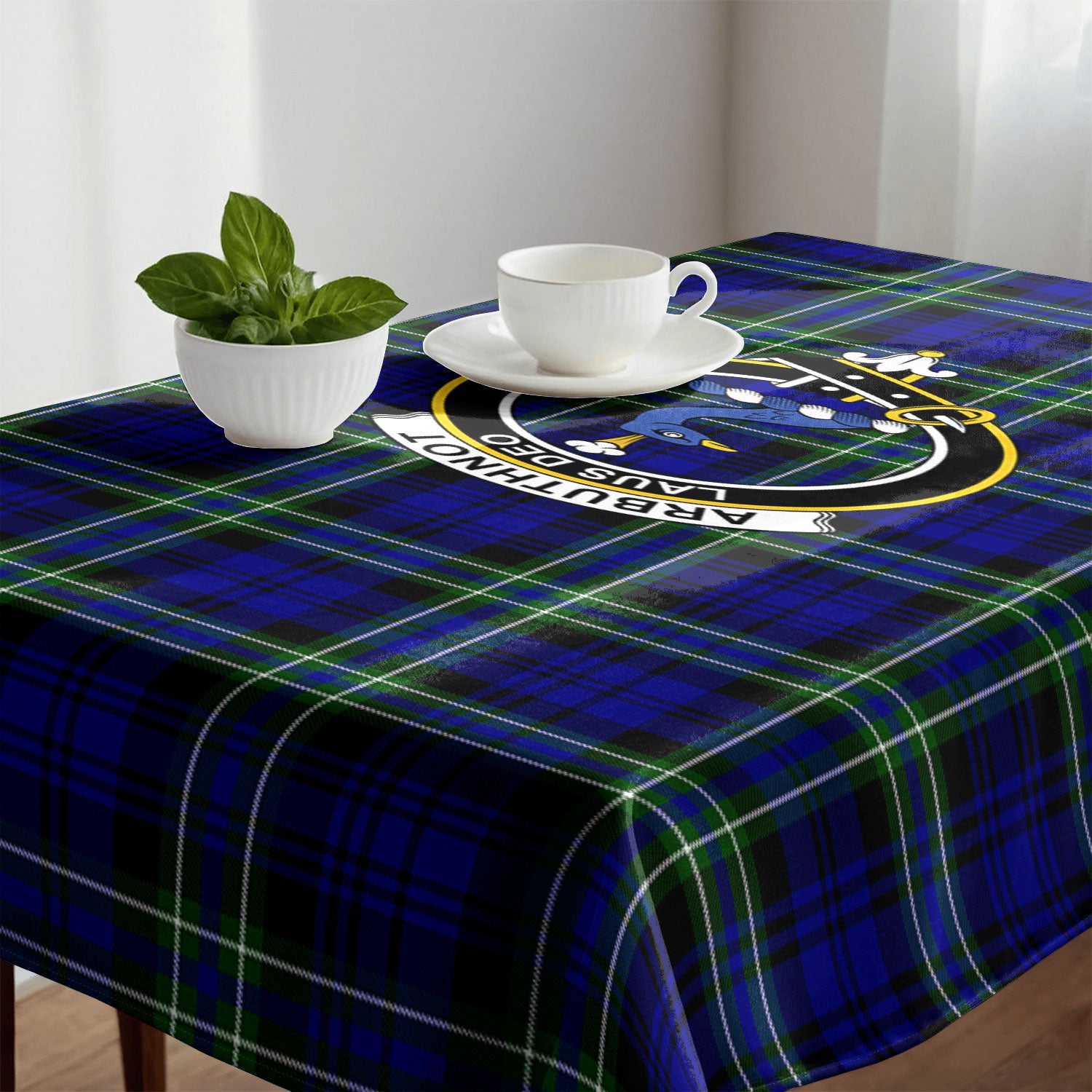 Arbuthnot Modern Tartan Crest Tablecloth
