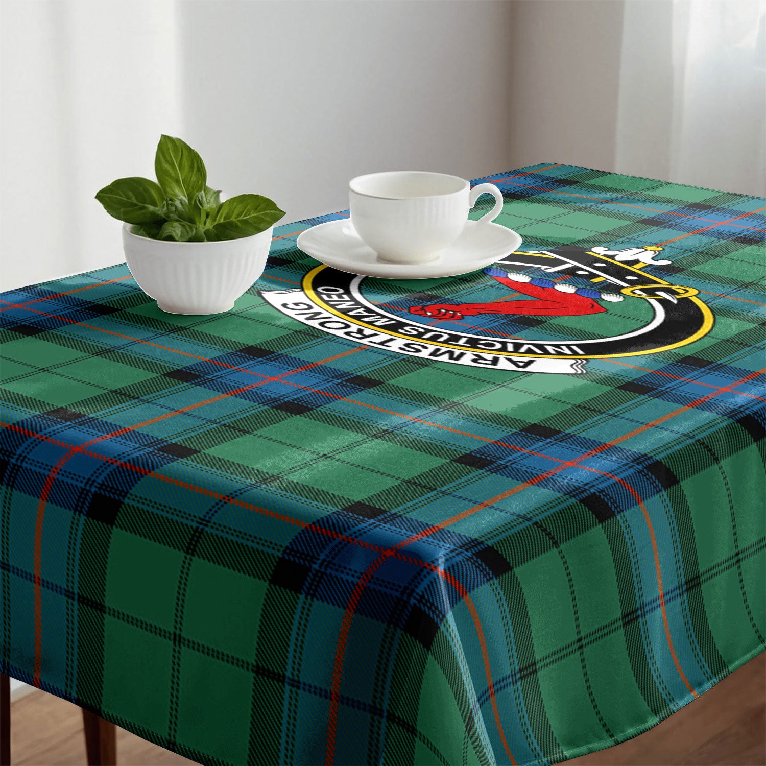 Armstrong Ancient Tartan Crest Tablecloth