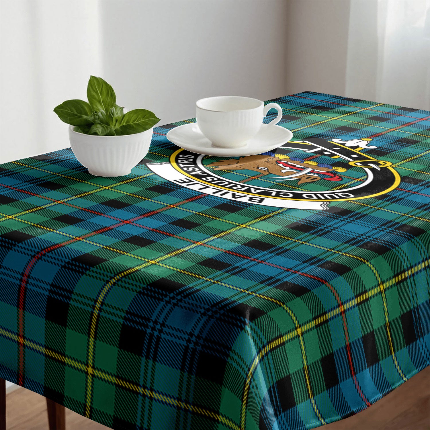 Baillie Ancient Tartan Crest Tablecloth