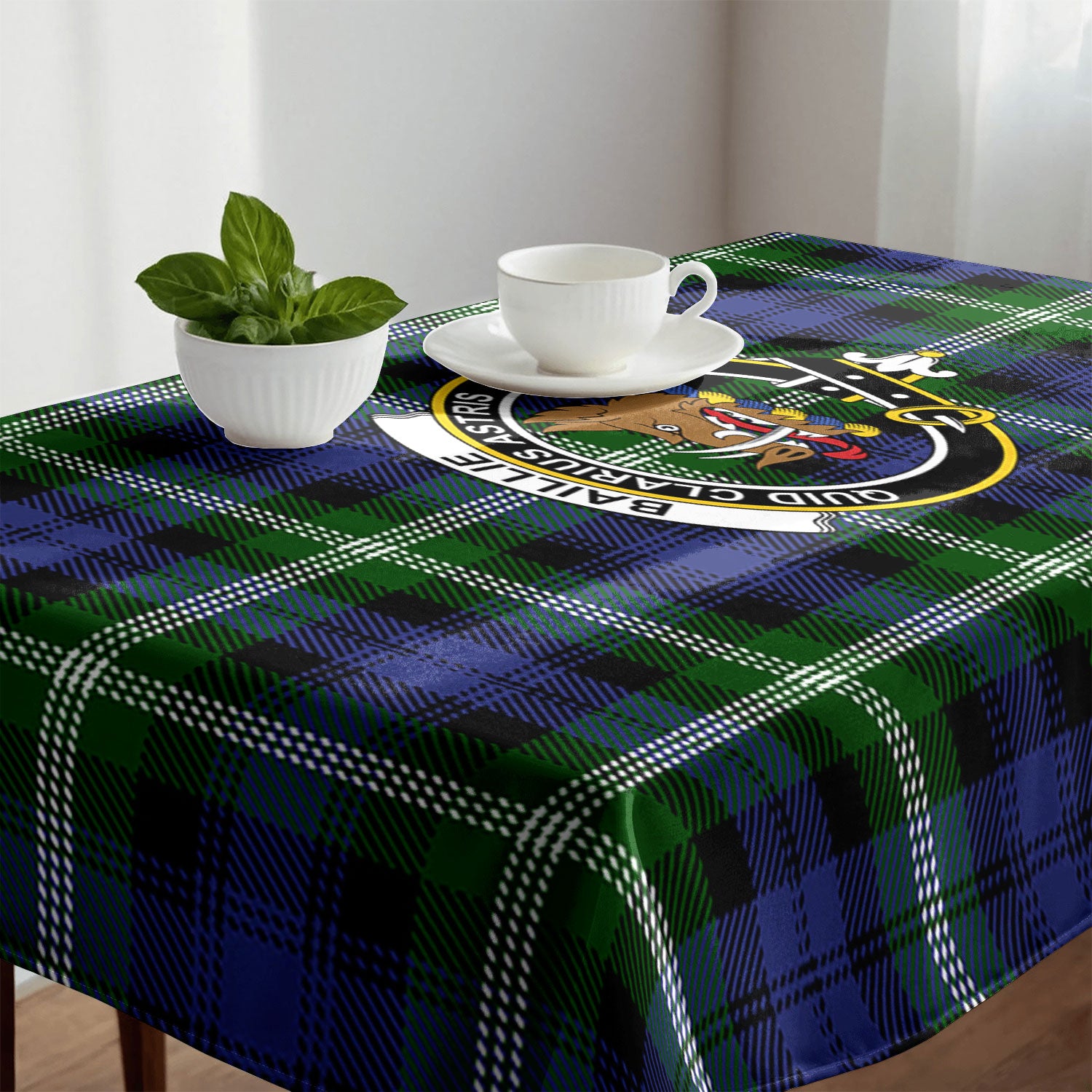 Baillie Modern Tartan Crest Tablecloth