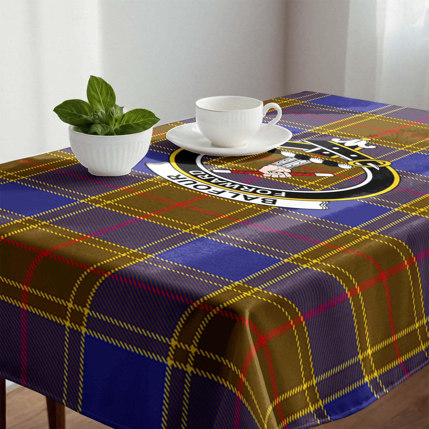Balfour Modern Tartan Crest Tablecloth