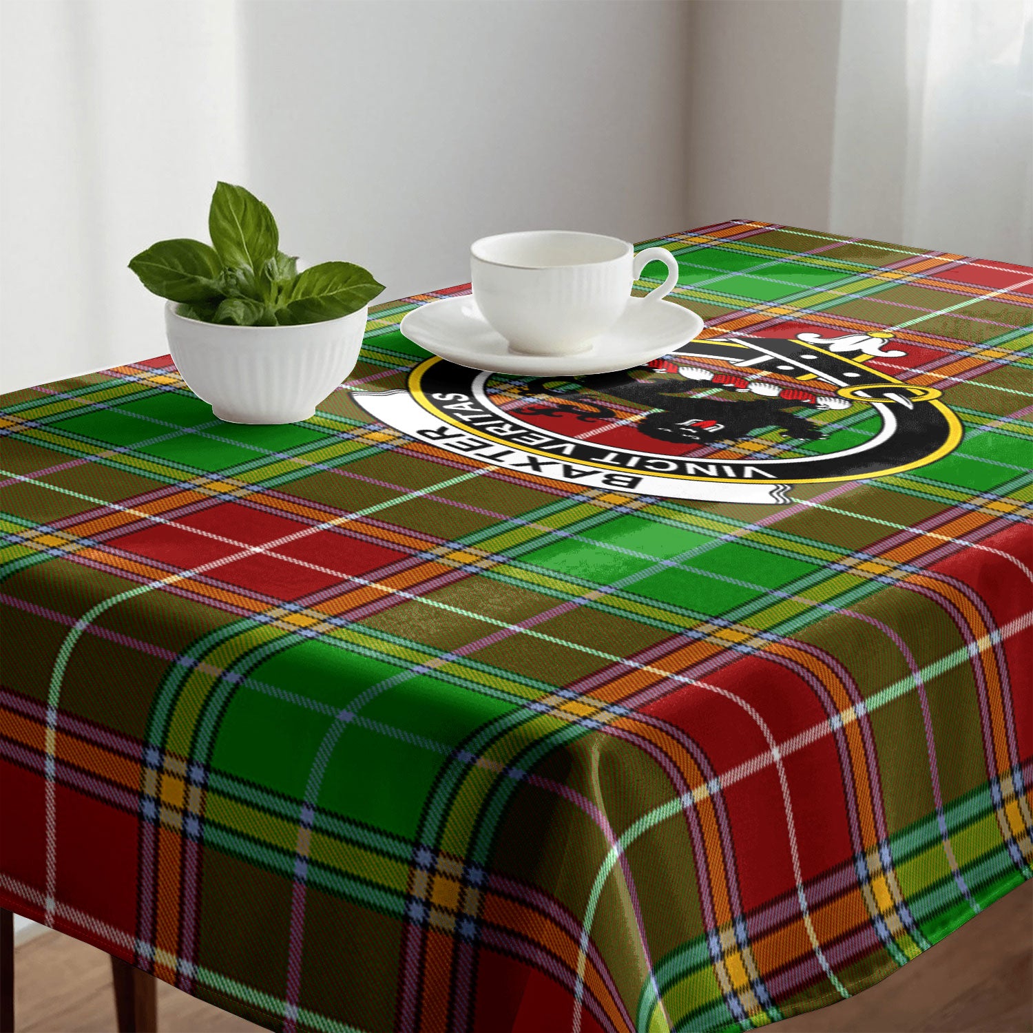 Baxter Modern Tartan Crest Tablecloth