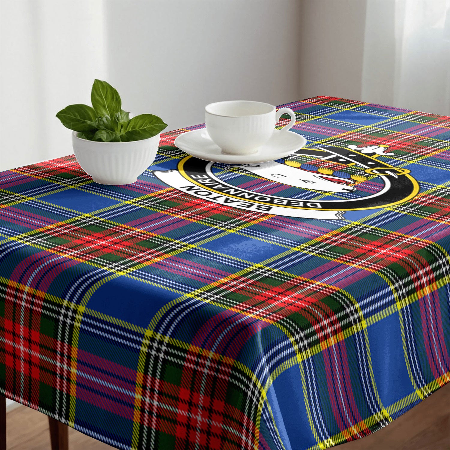 Beaton Modern Tartan Crest Tablecloth
