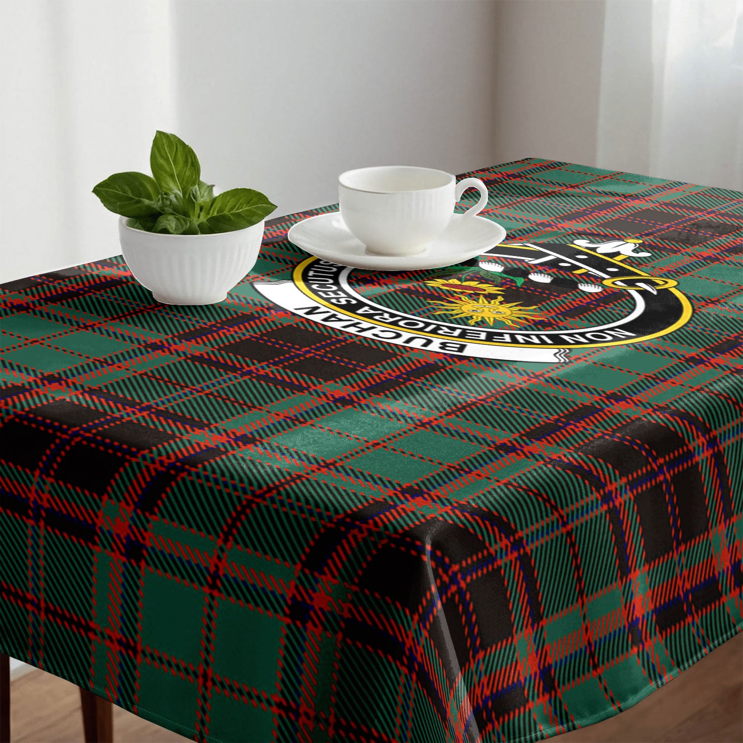Buchan Ancient Tartan Crest Tablecloth