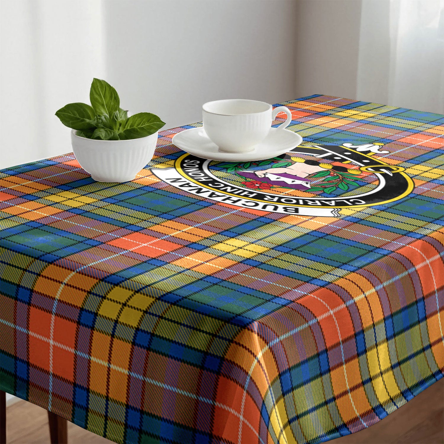 Buchanan Ancient Tartan Crest Tablecloth