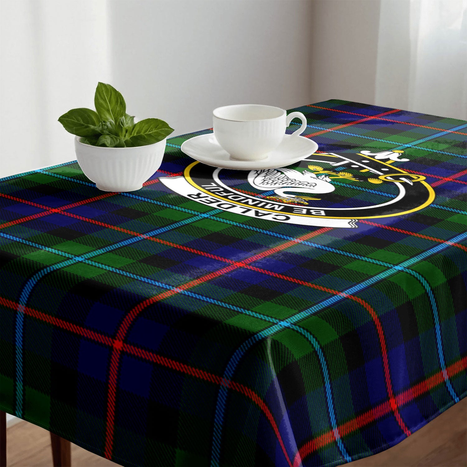 Calder (Calder-Campbell) Tartan Crest Tablecloth