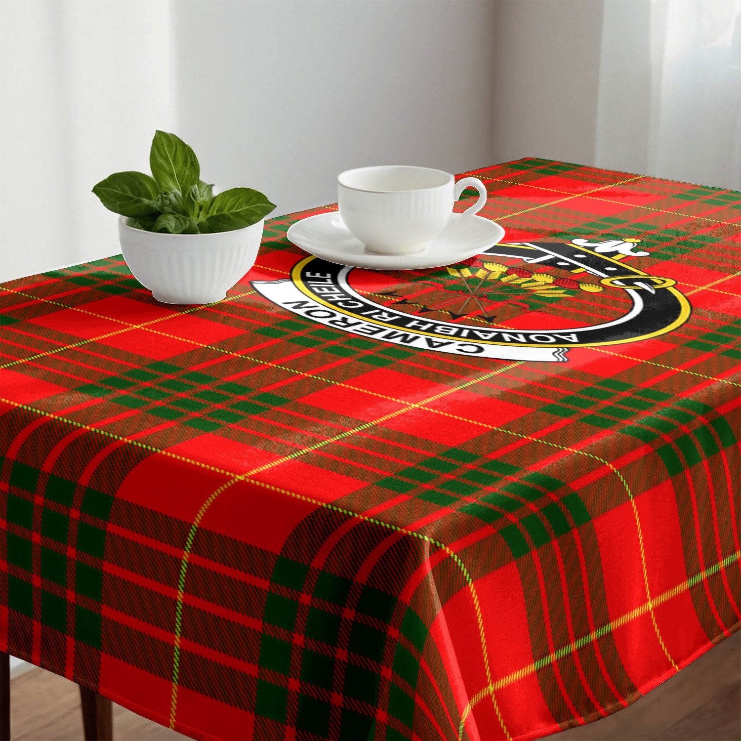 Cameron Modern Tartan Crest Tablecloth