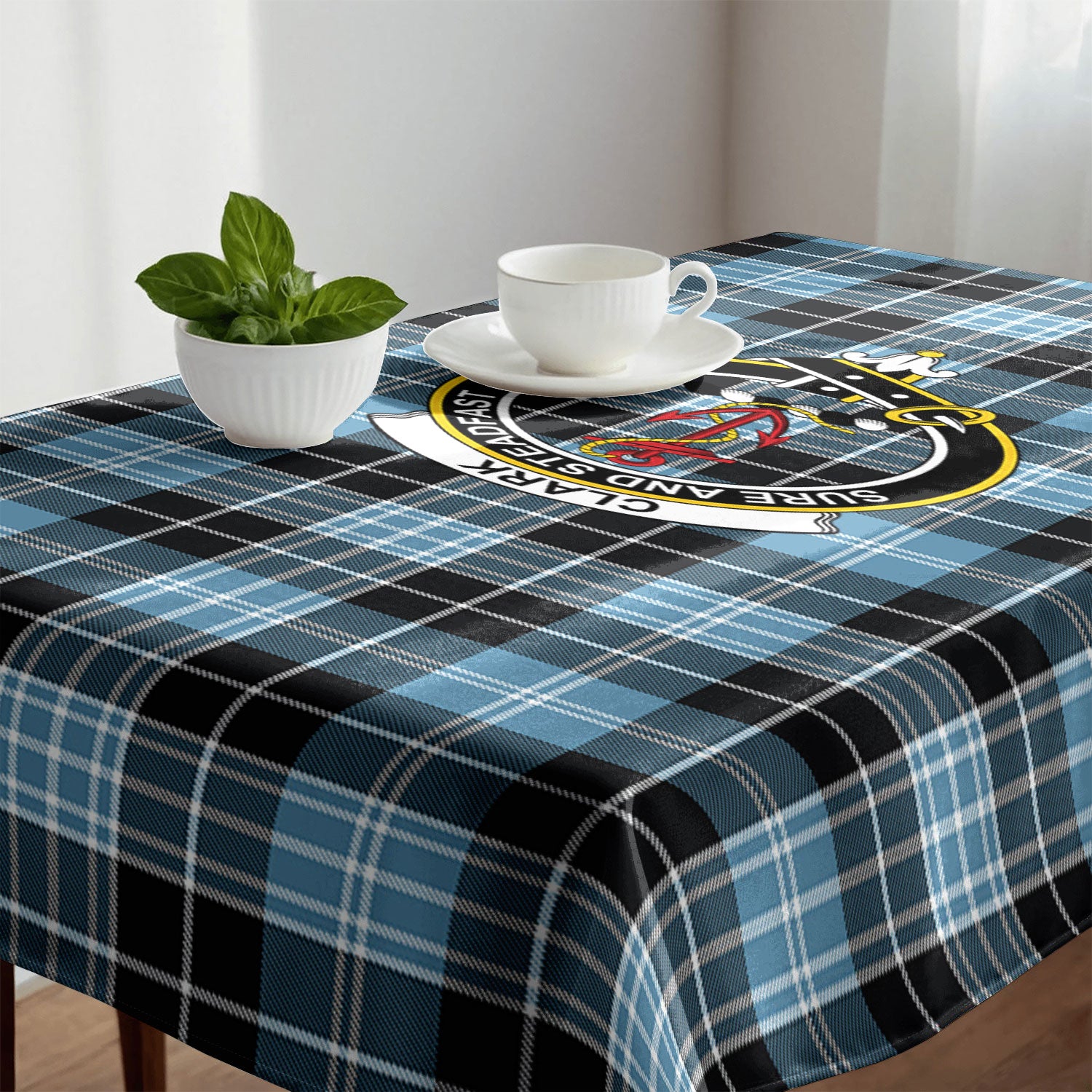 Clark Ancient Tartan Crest Tablecloth