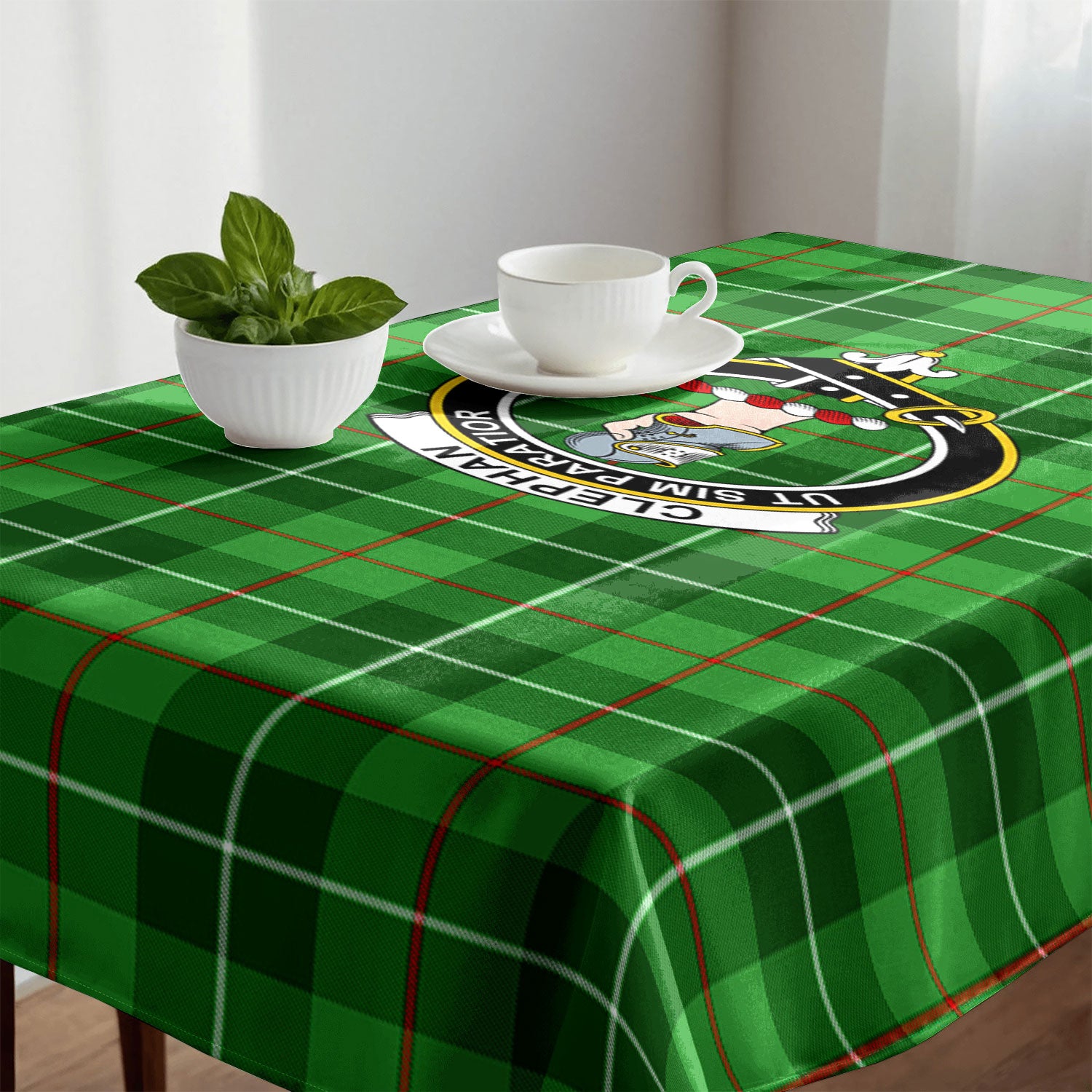 Clephan (or Clephane) Tartan Crest Tablecloth