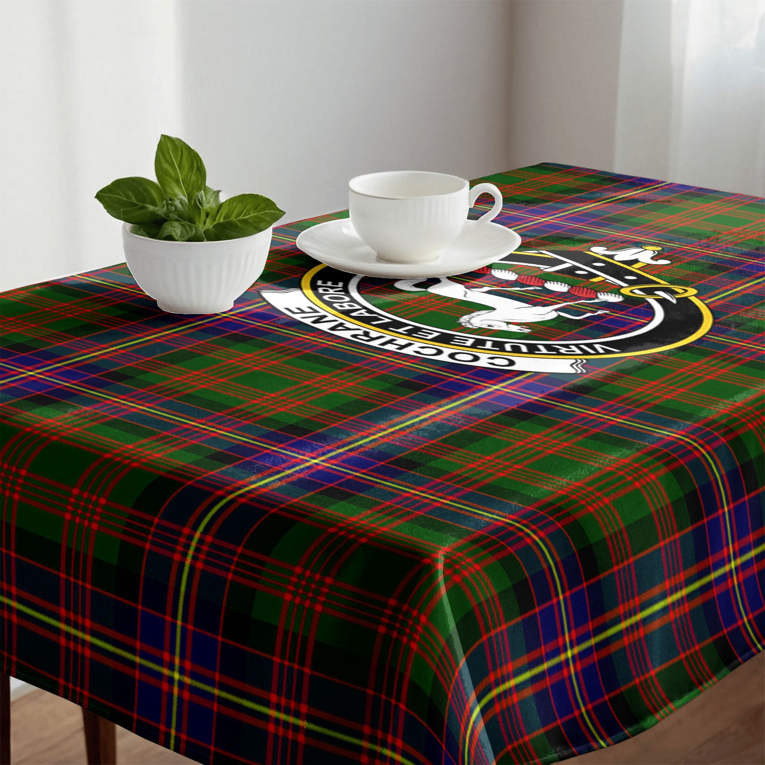 Cochrane Modern Tartan Crest Tablecloth