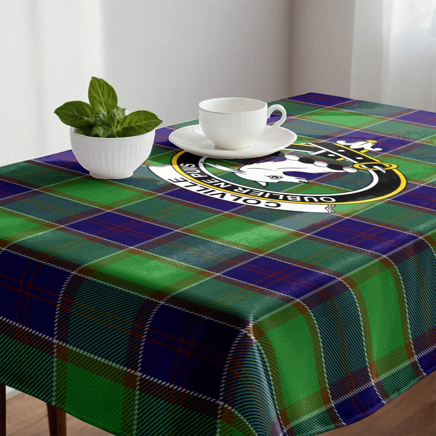 Colville Tartan Crest Tablecloth