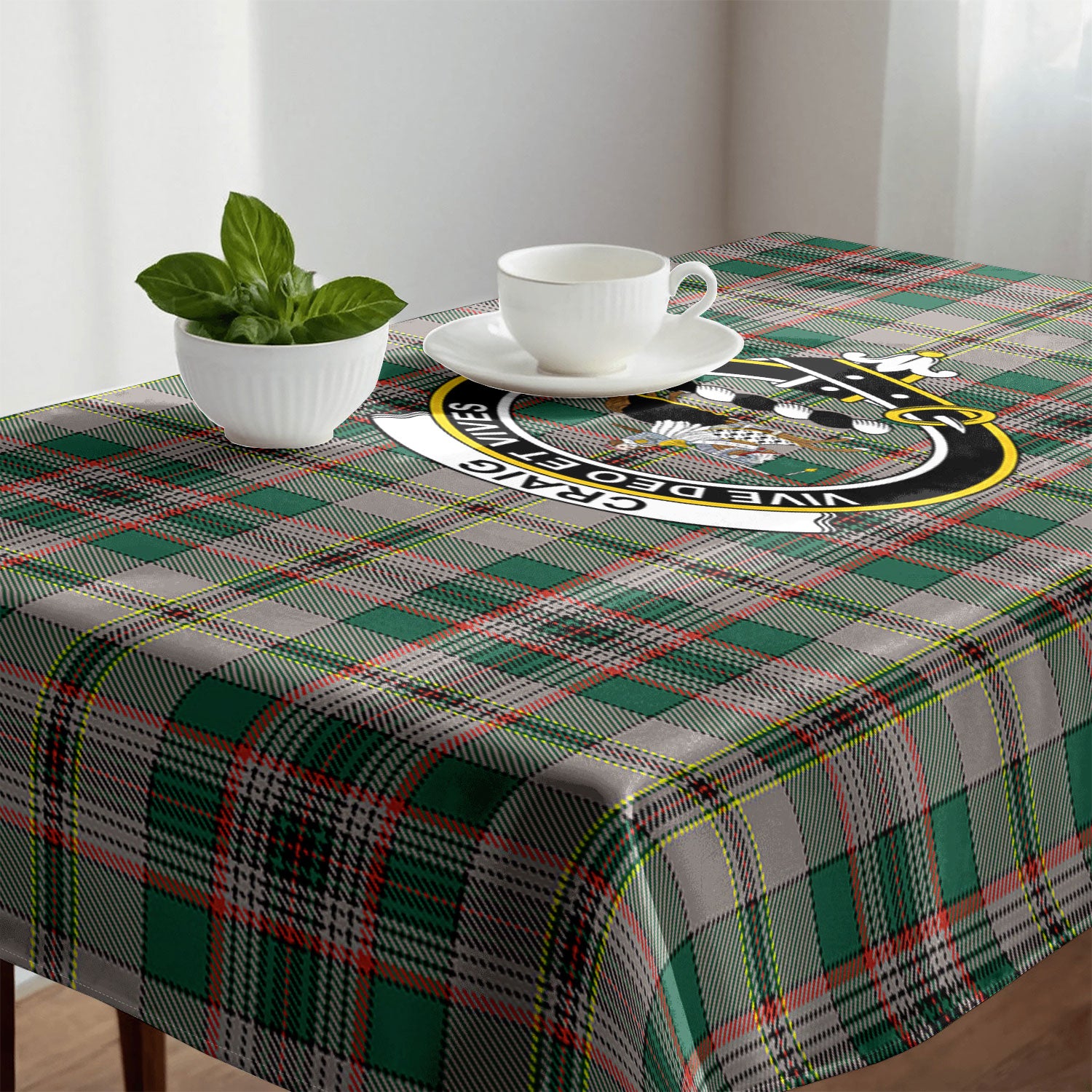 Craig Ancient Tartan Crest Tablecloth